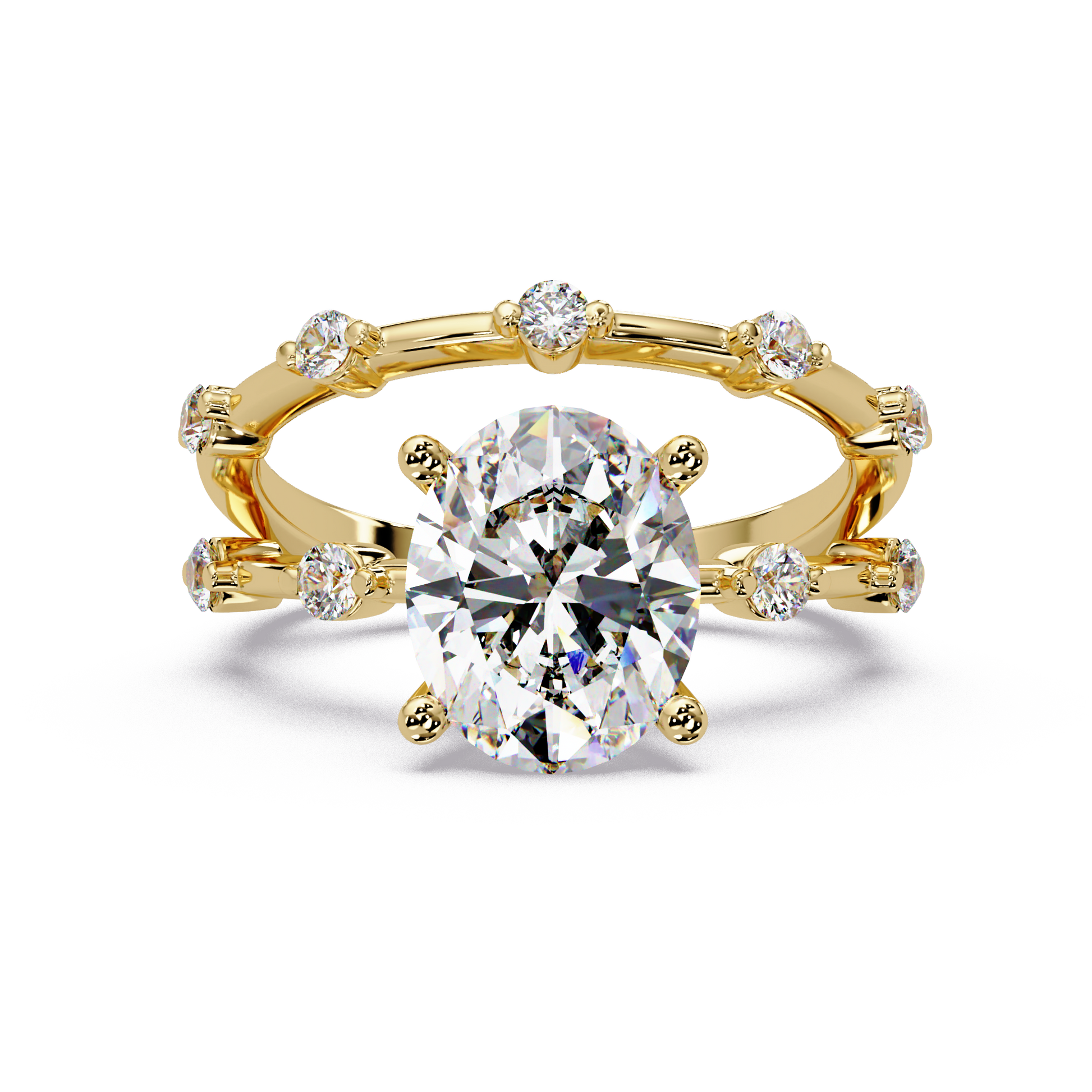 Oval Cut Lab Grown Diamond Engagement Ring