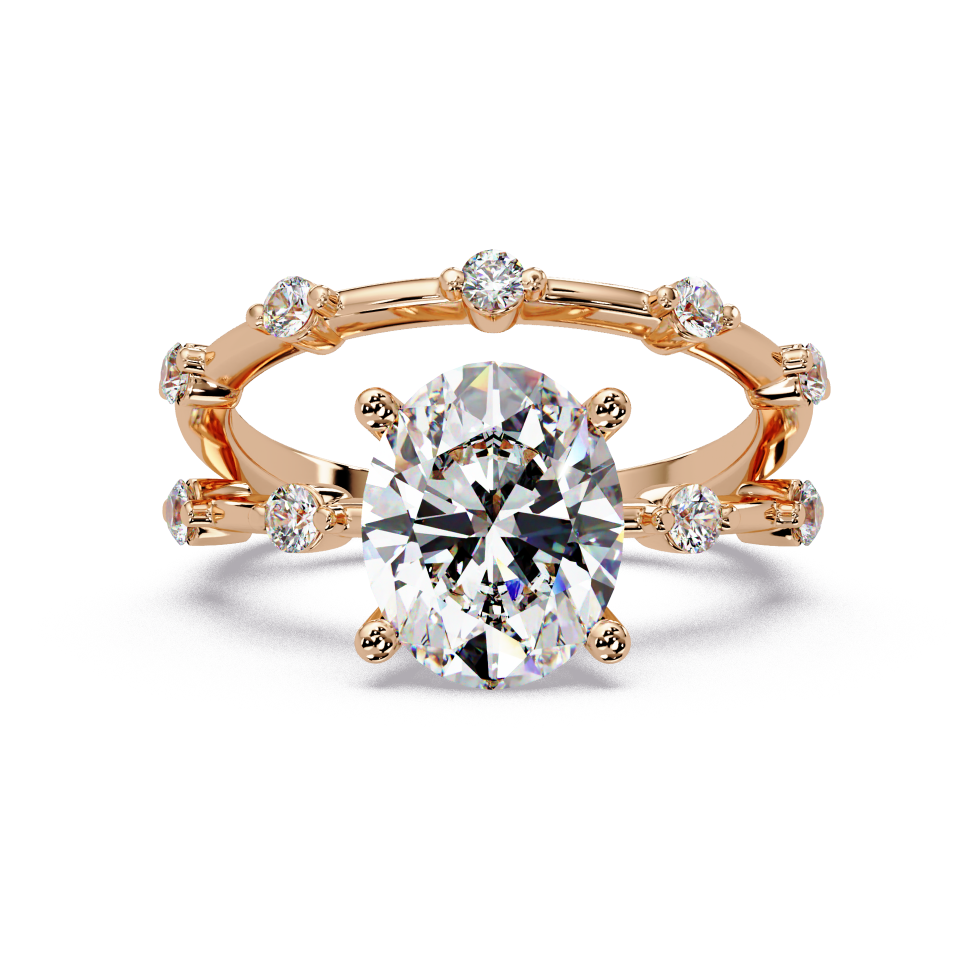Oval Cut Lab Grown Diamond Engagement Ring