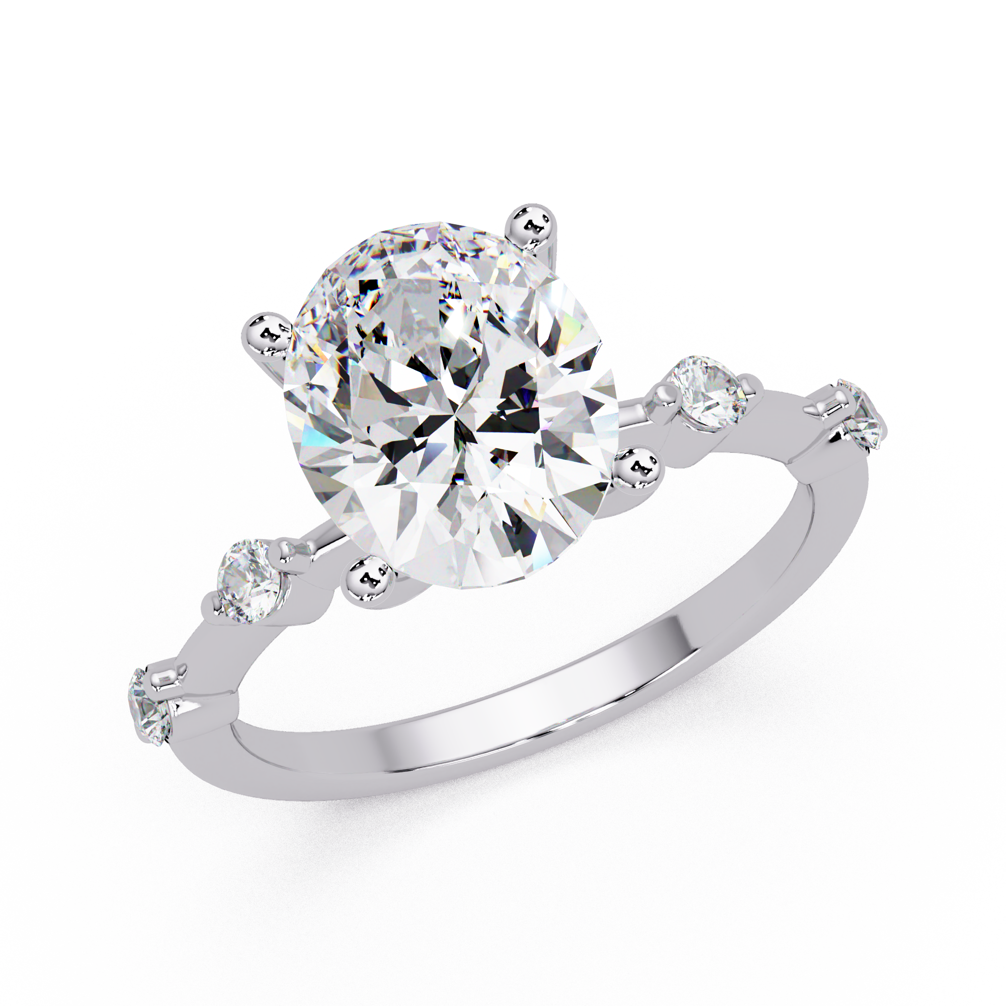 Oval Cut Lab Grown Diamond Engagement Ring