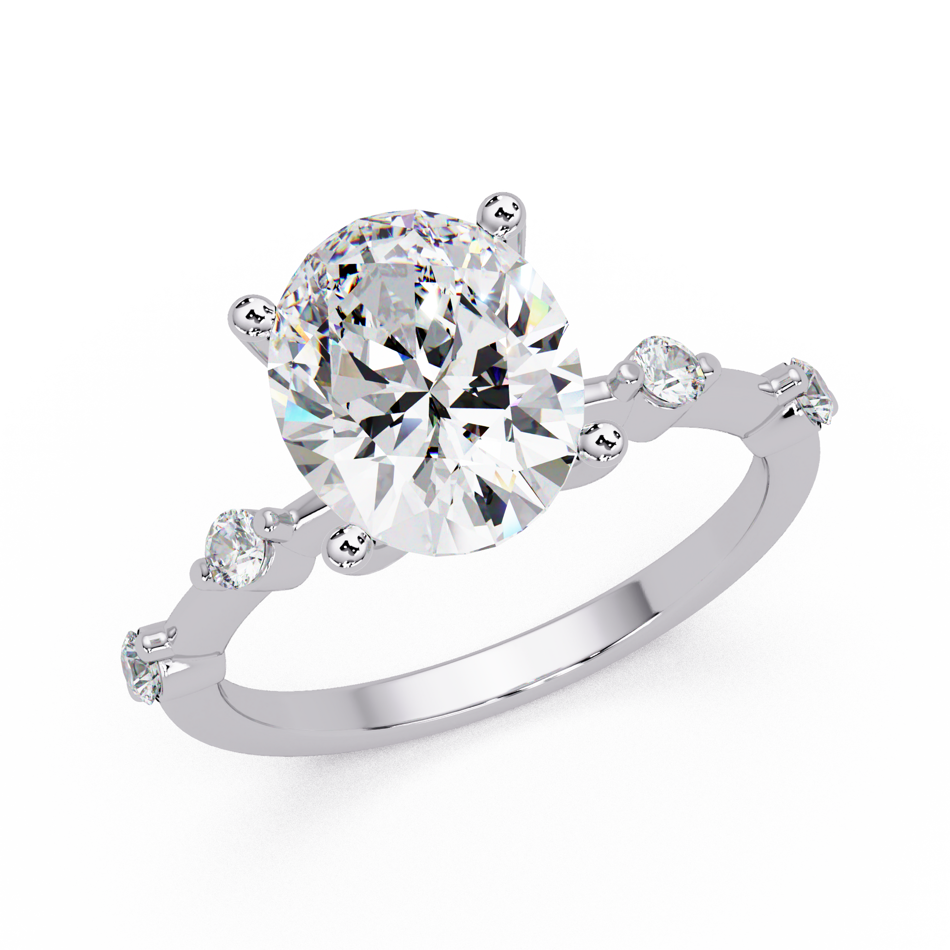 Oval Cut Lab Grown Diamond Engagement Ring