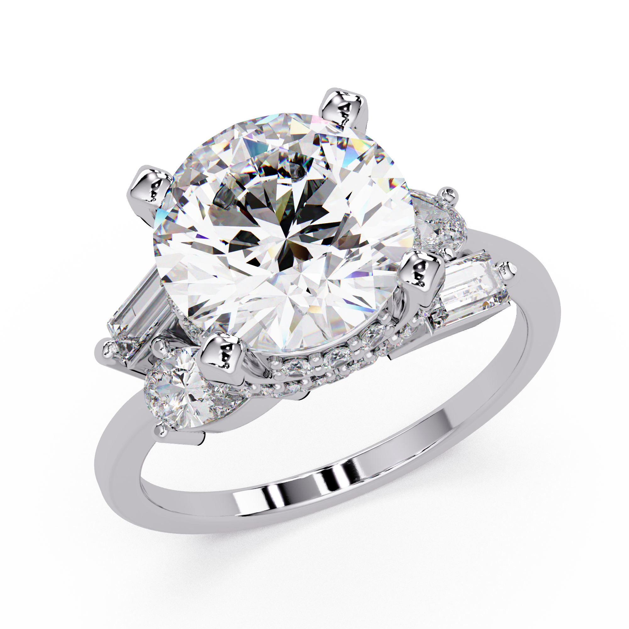 Round Cut Lab Grown Diamond Engagement Ring