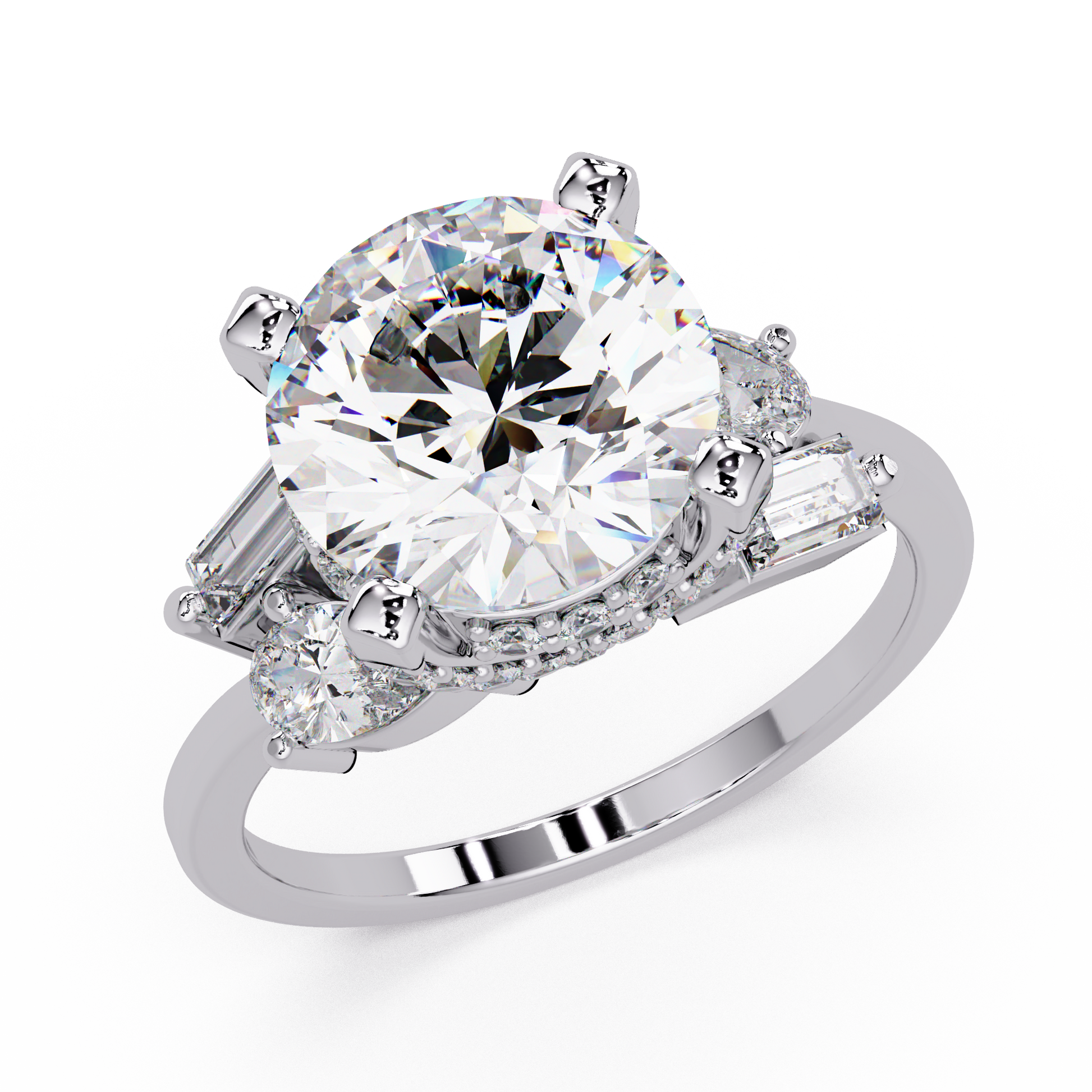 Round Cut Lab Grown Diamond Engagement Ring