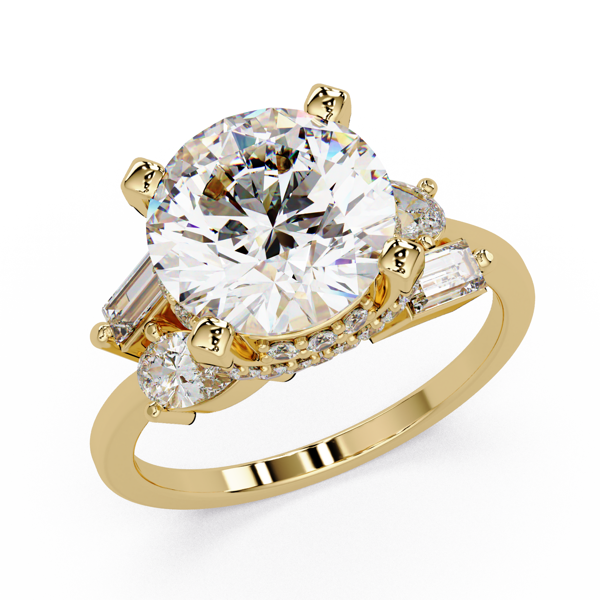 Round Cut Lab Grown Diamond Engagement Ring