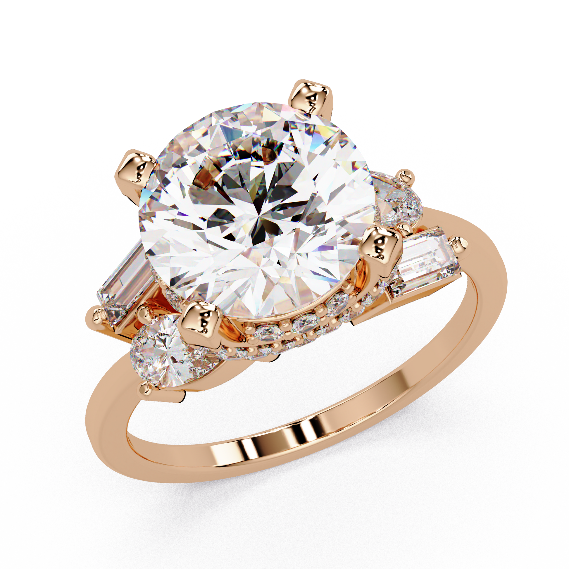 Round Cut Lab Grown Diamond Engagement Ring