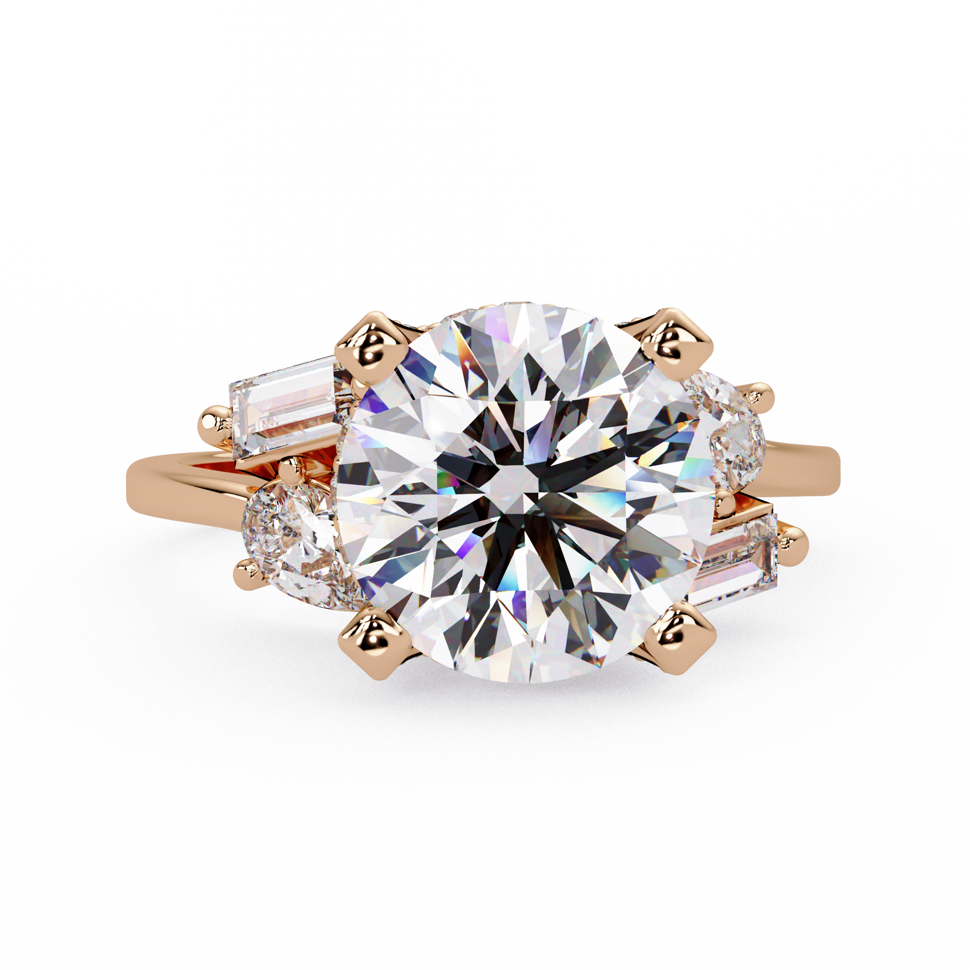 Round Cut Lab Grown Diamond Engagement Ring