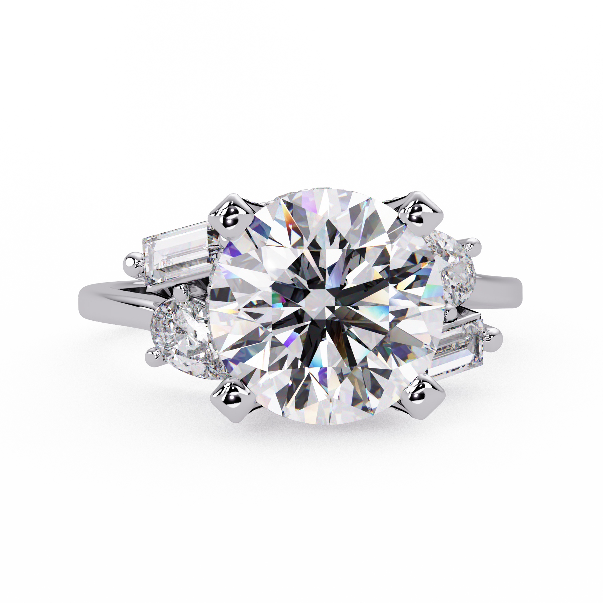 Round Cut Lab Grown Diamond Engagement Ring