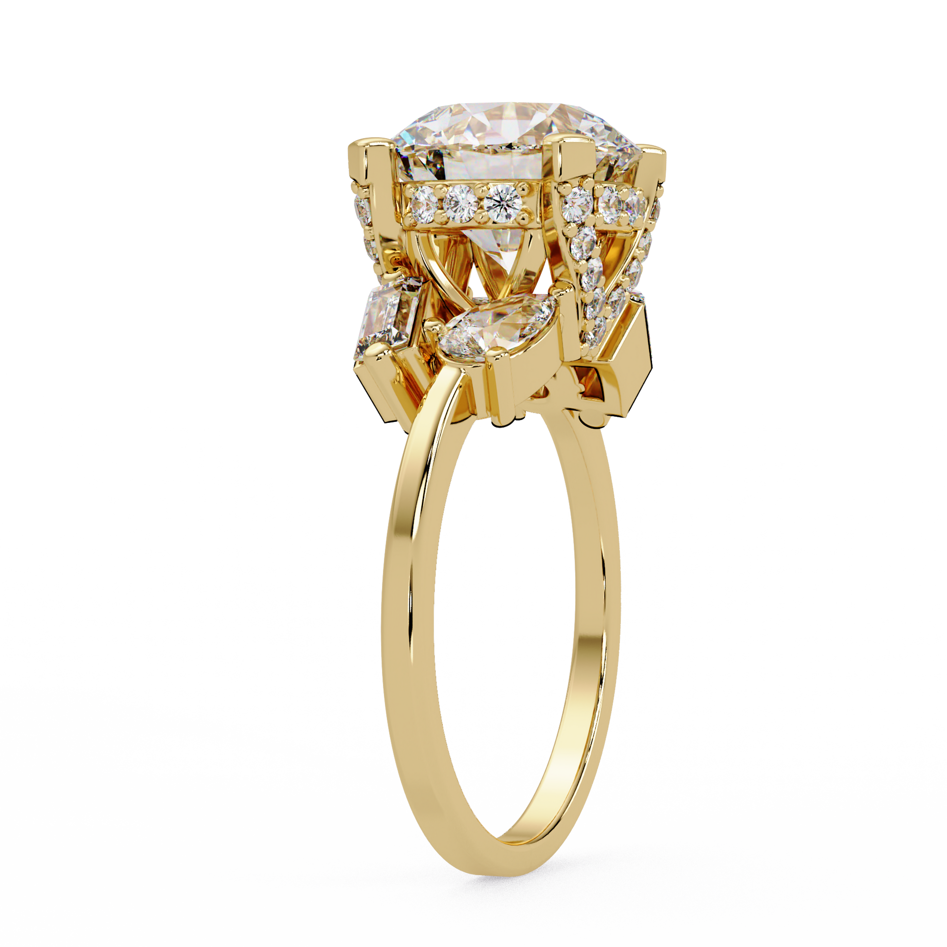 Round Cut Lab Grown Diamond Engagement Ring