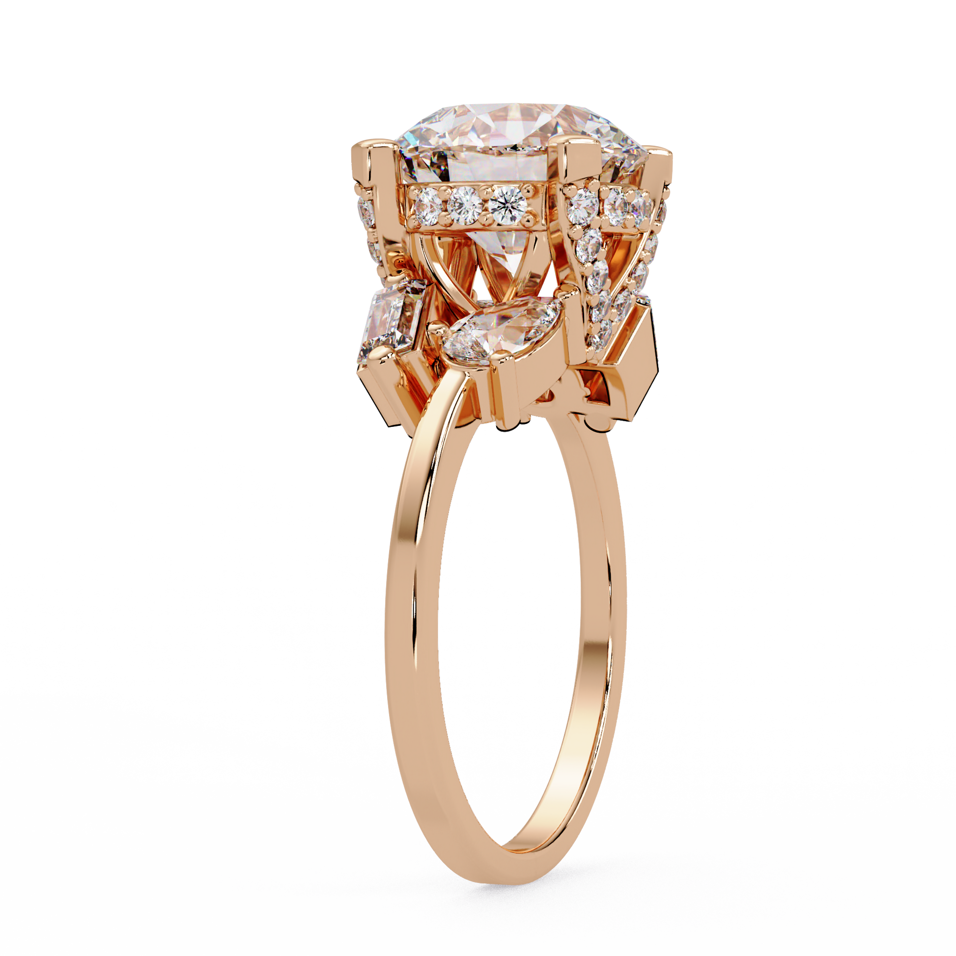 Round Cut Lab Grown Diamond Engagement Ring