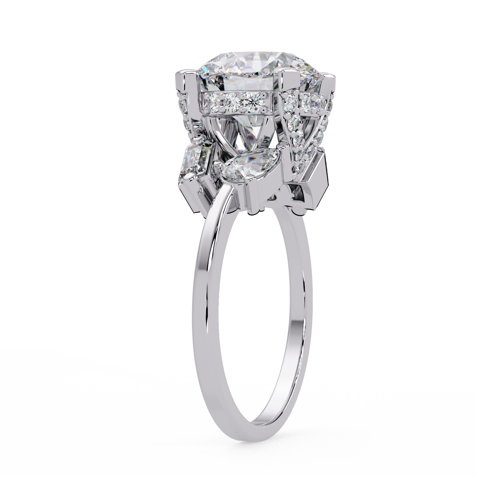 Round Cut Lab Grown Diamond Engagement Ring
