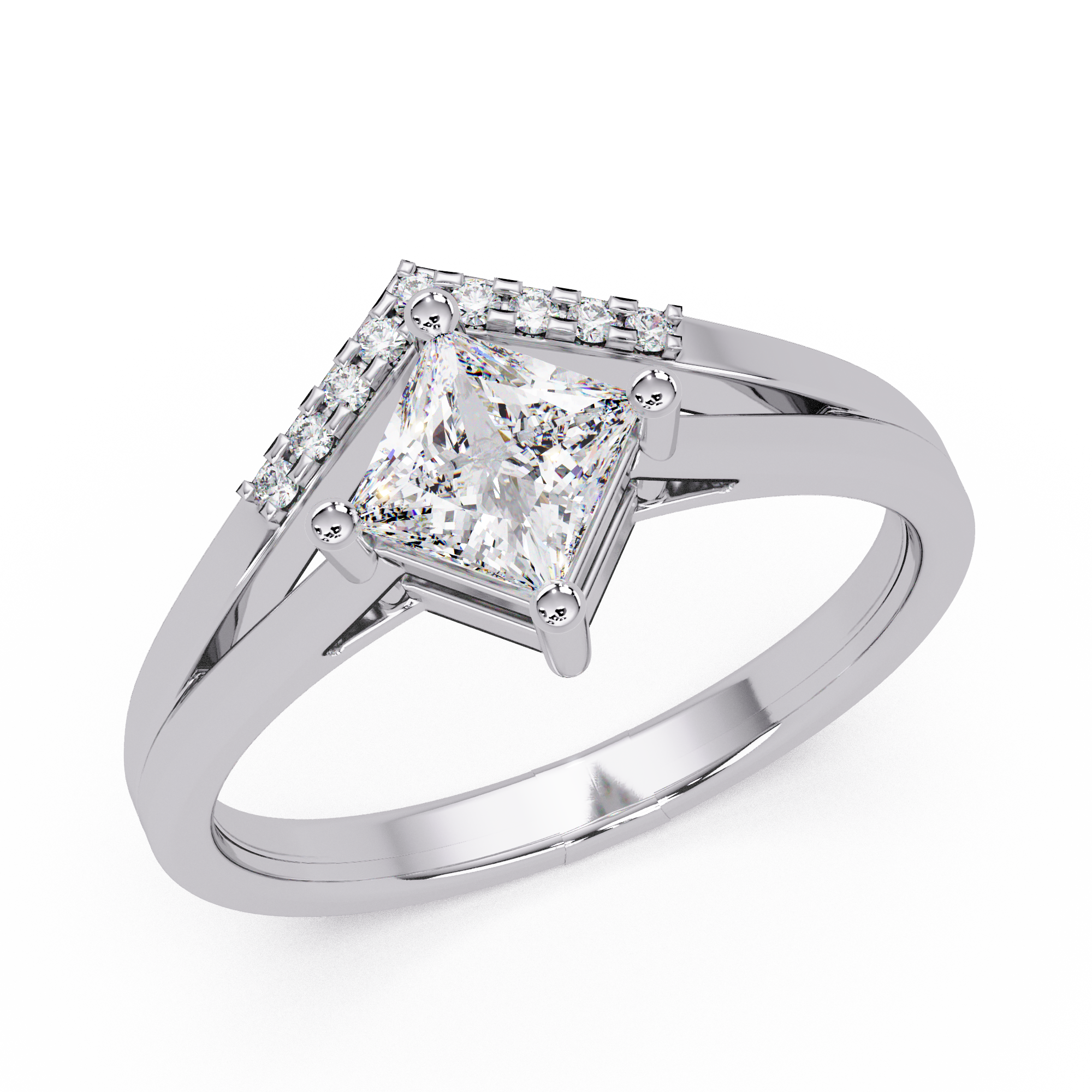Princess Cut Lab Grown Diamond Engagement Ring