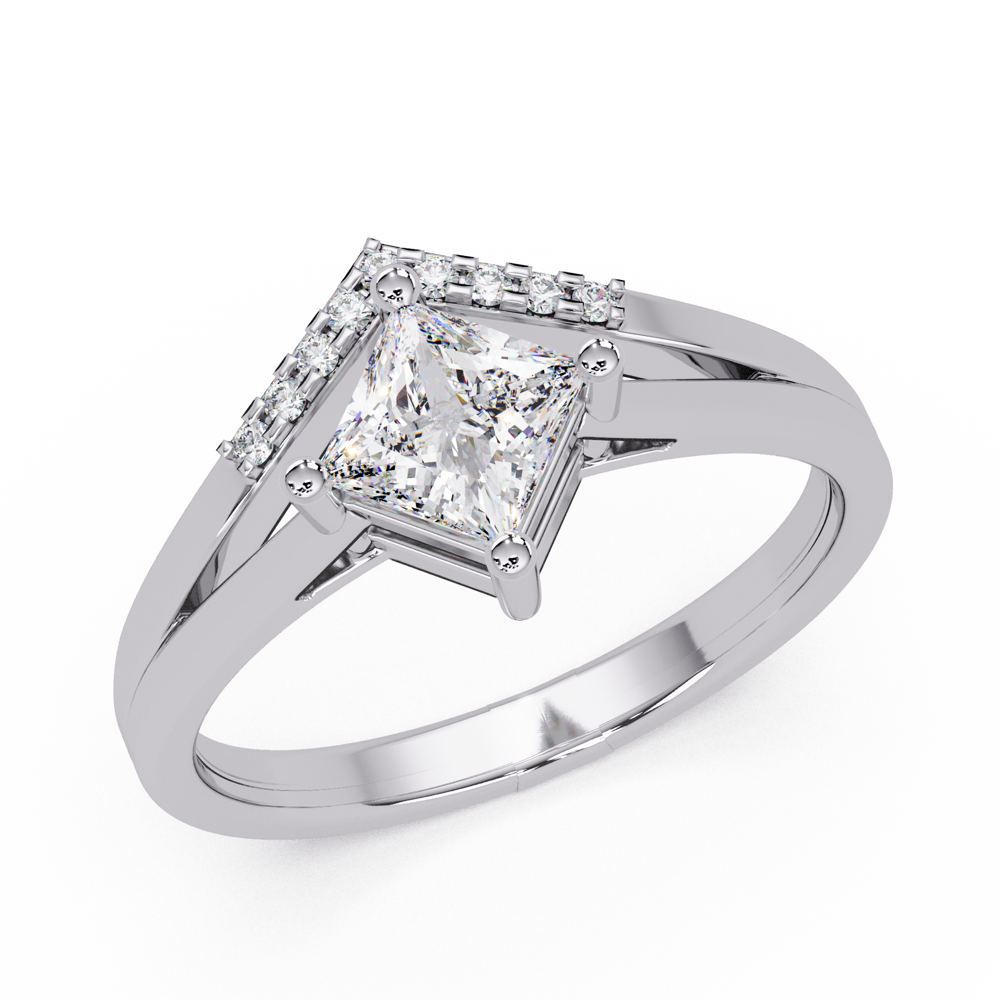 Princess Cut Lab Grown Diamond Engagement Ring
