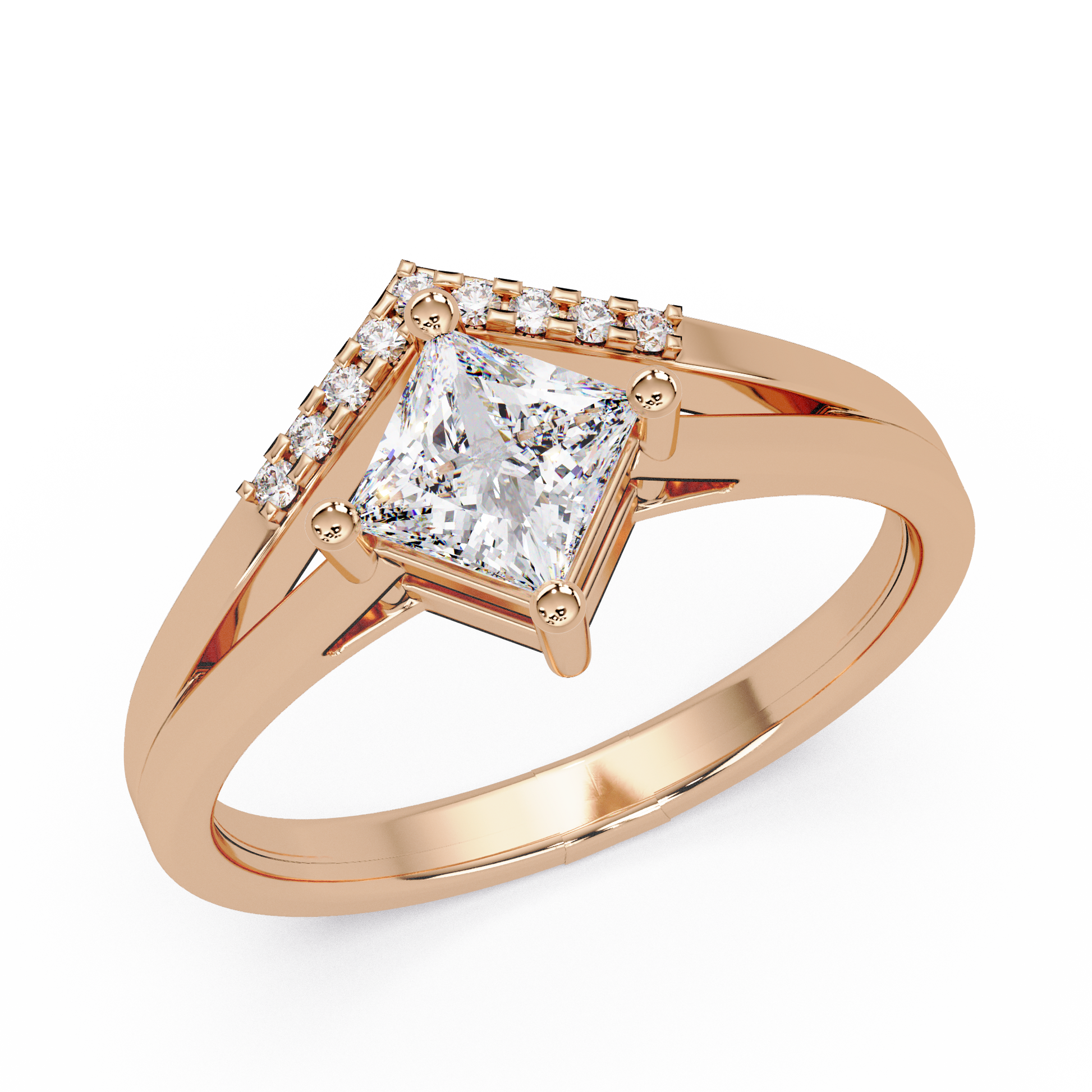 Princess Cut Lab Grown Diamond Engagement Ring