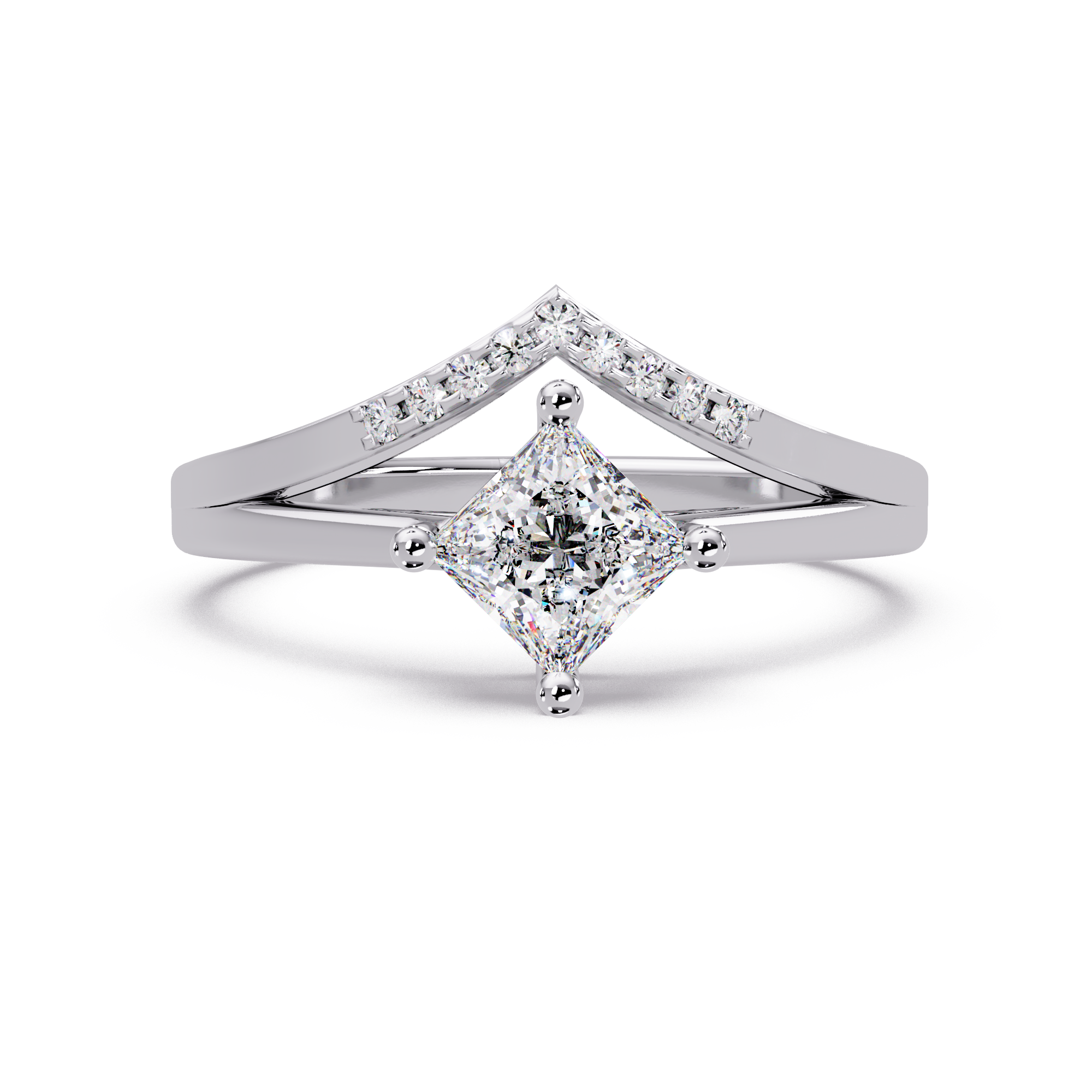 Princess Cut Lab Grown Diamond Engagement Ring