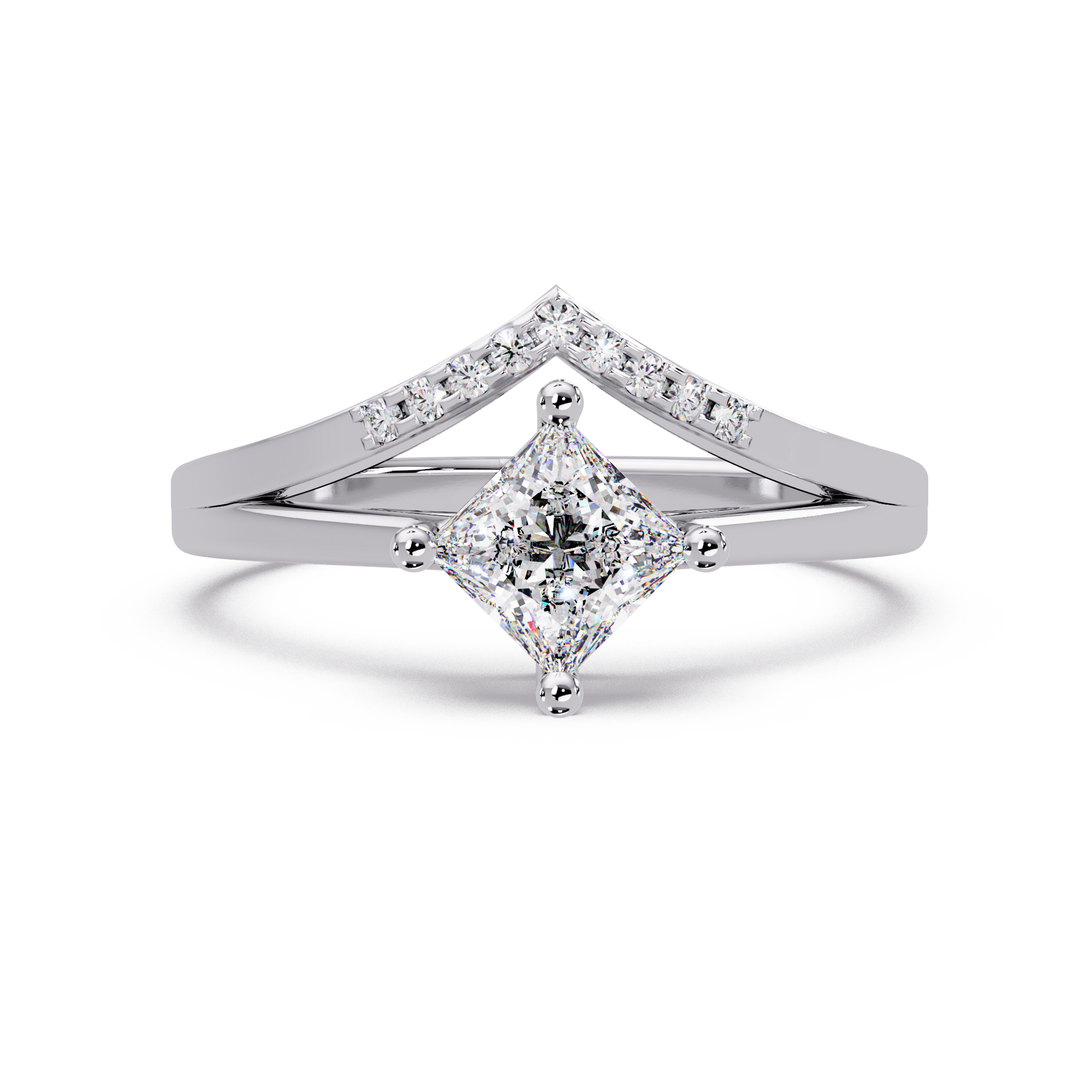 Princess Cut Lab Grown Diamond Engagement Ring