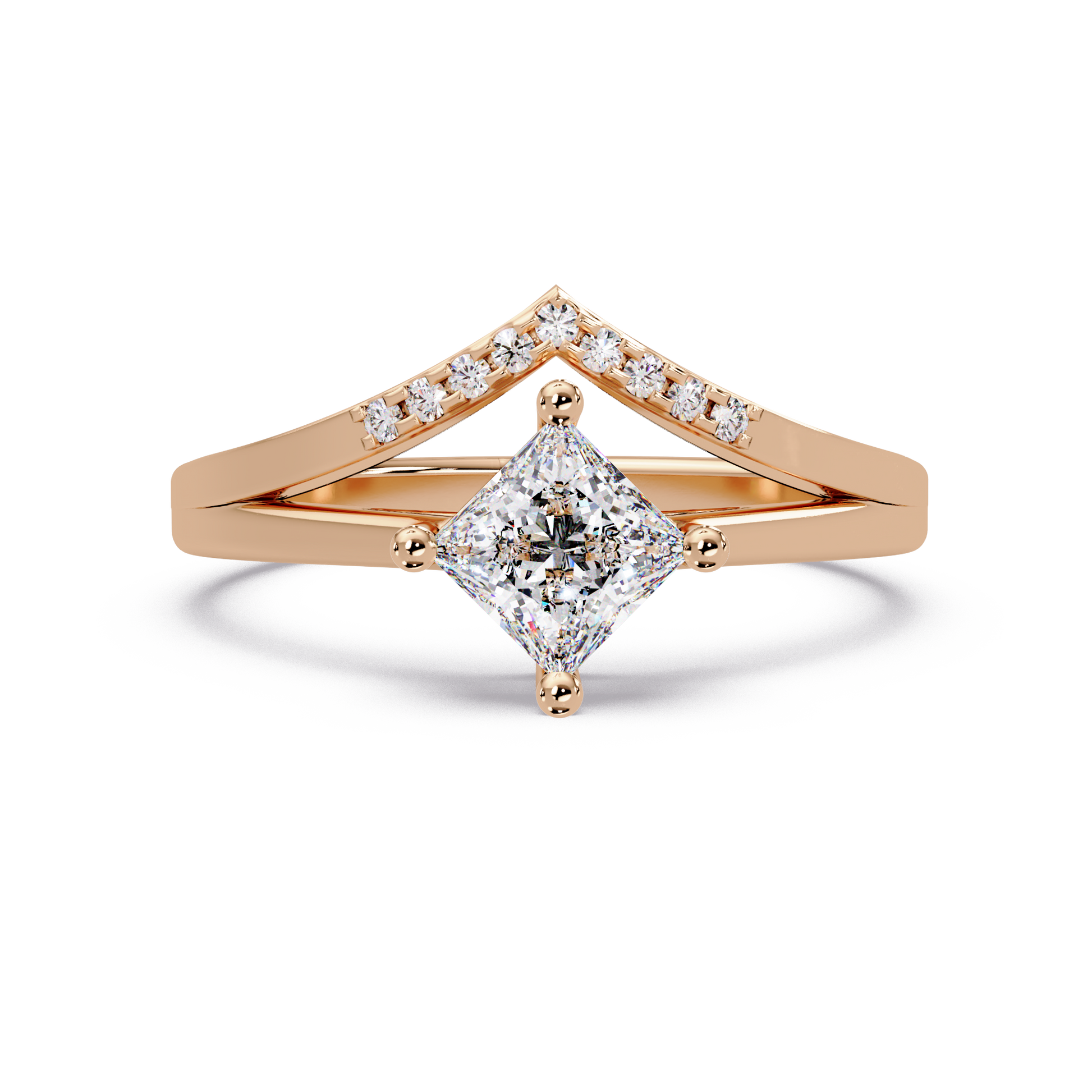 Princess Cut Lab Grown Diamond Engagement Ring