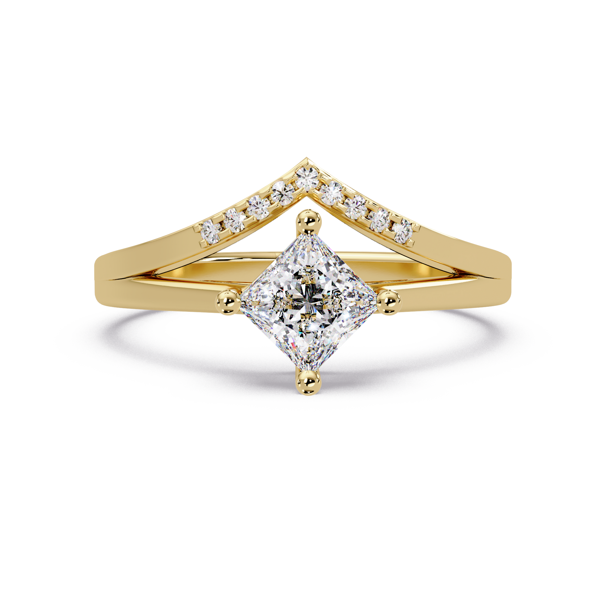 Princess Cut Lab Grown Diamond Engagement Ring