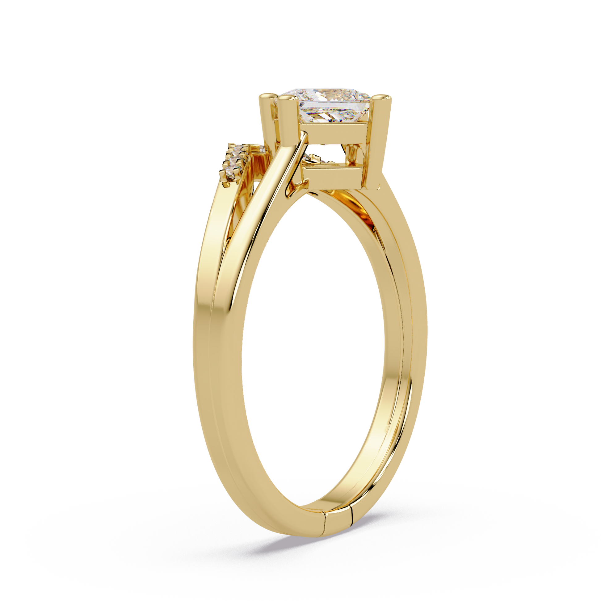 Princess Cut Lab Grown Diamond Engagement Ring