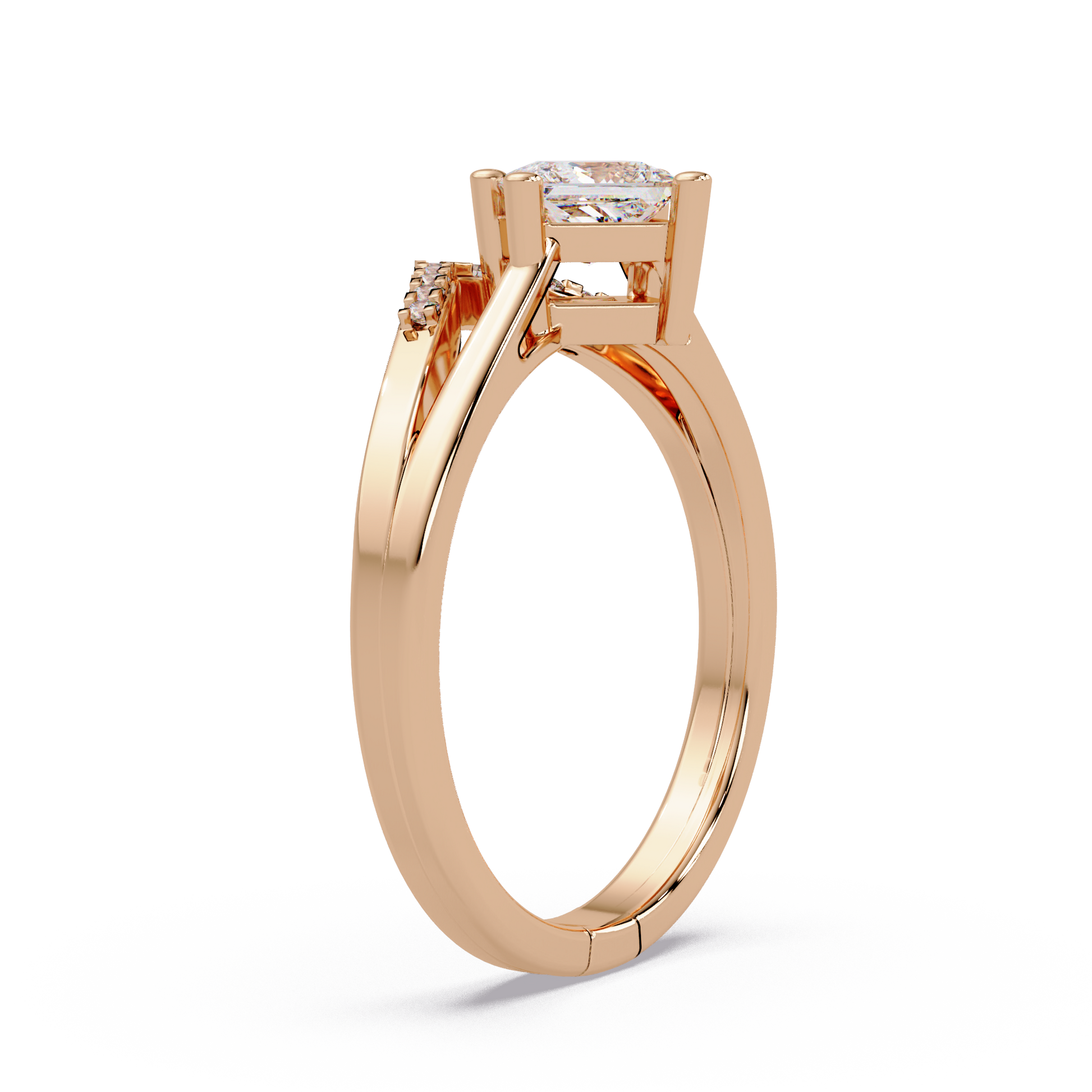 Princess Cut Lab Grown Diamond Engagement Ring