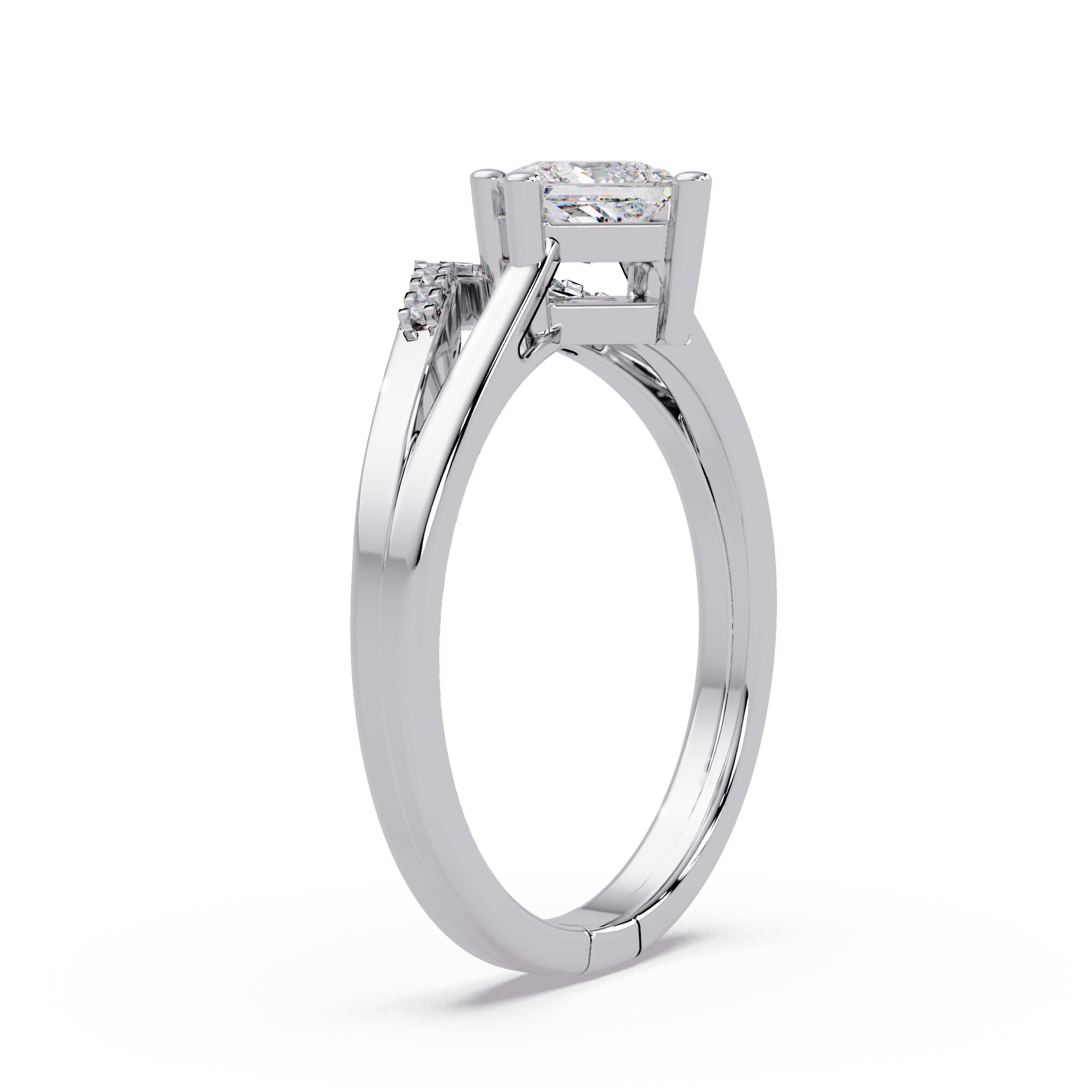 Princess Cut Lab Grown Diamond Engagement Ring