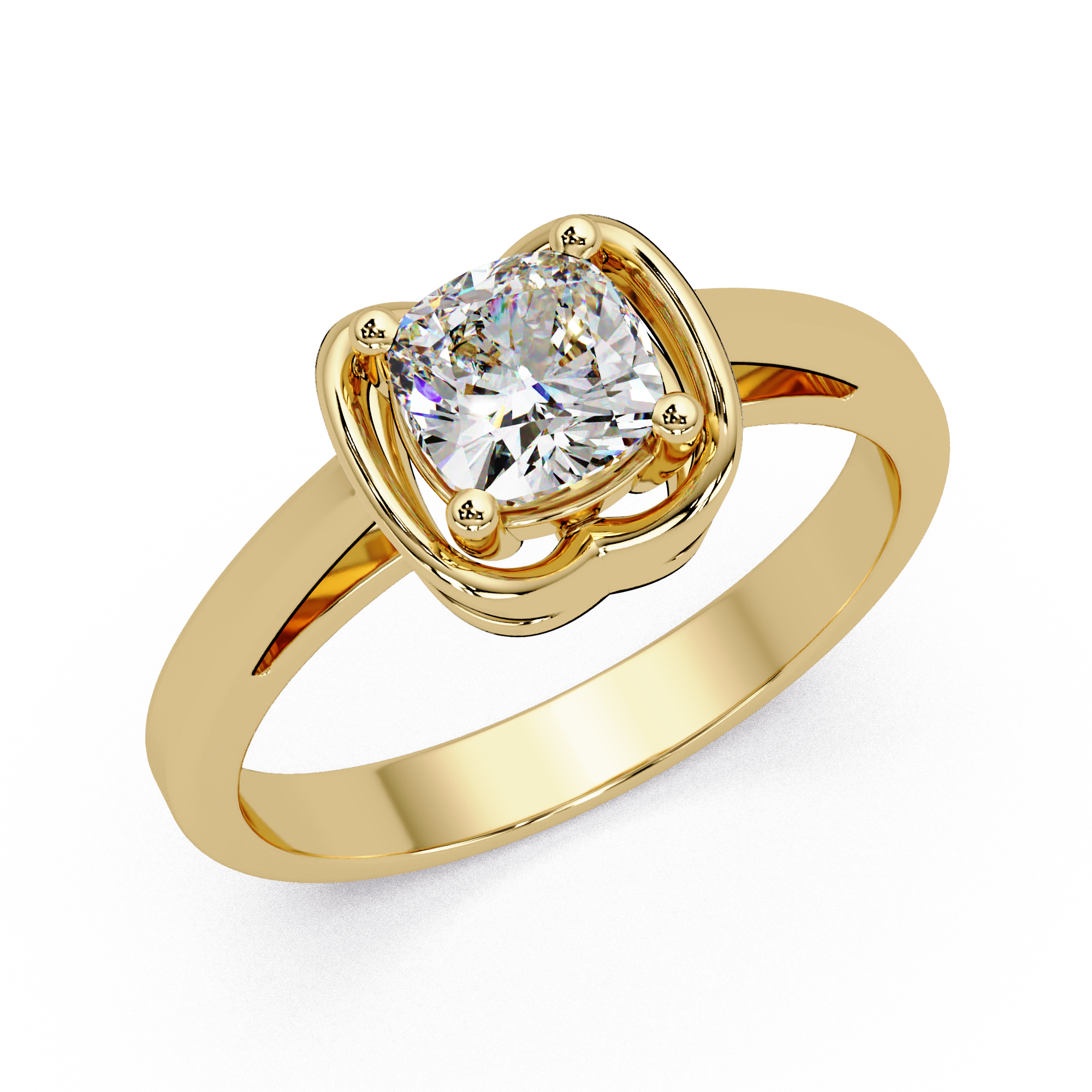 Cushion Cut Lab Grown Diamond Solitaire Ring