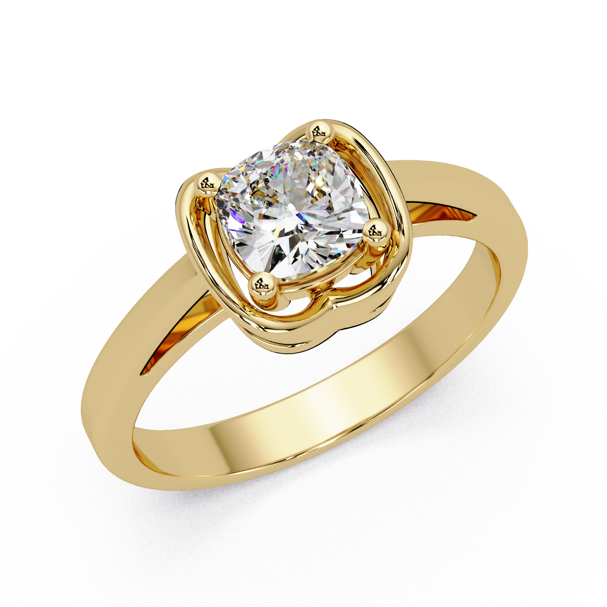 Cushion Cut Lab Grown Diamond Solitaire Ring