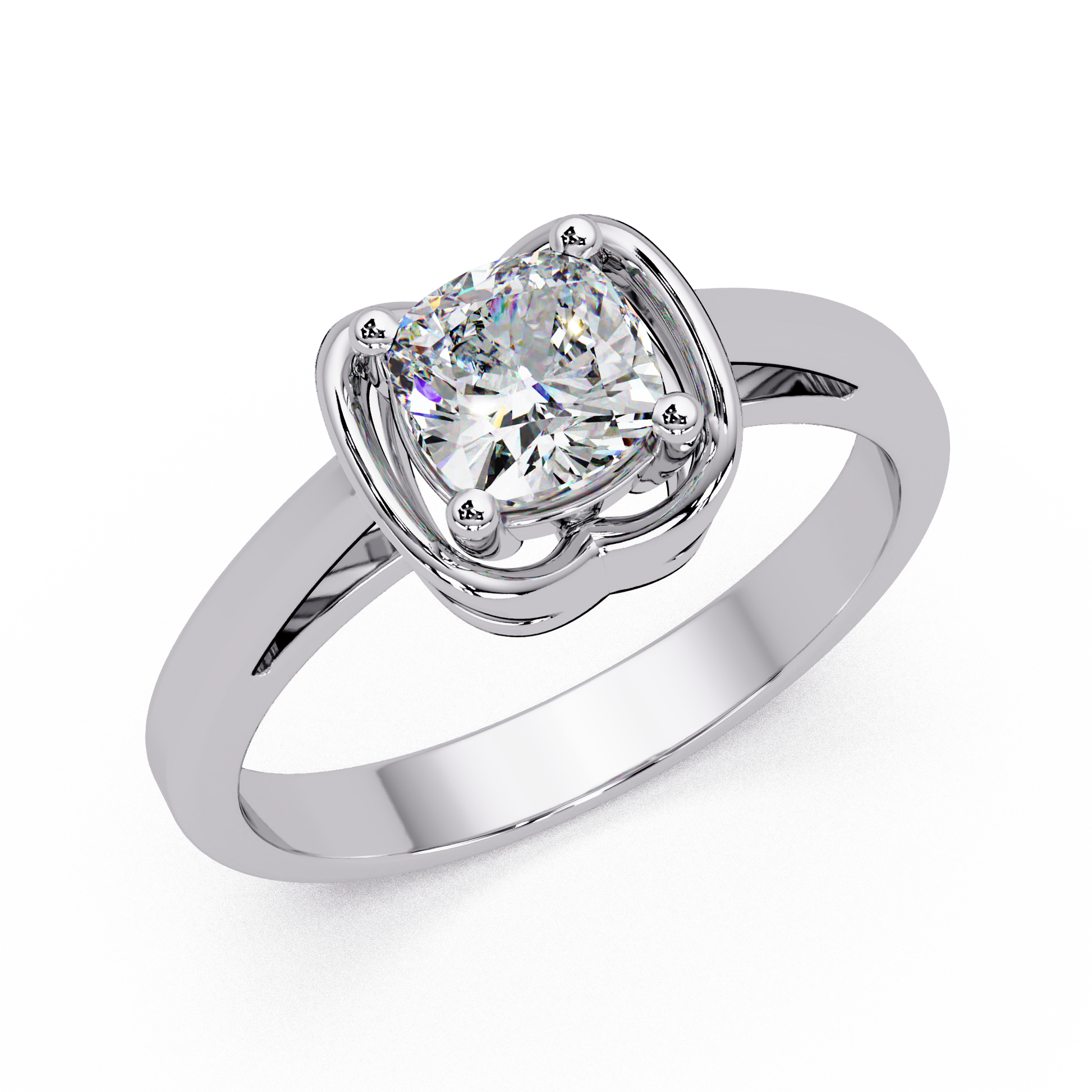 Cushion Cut Lab Grown Diamond Solitaire Ring