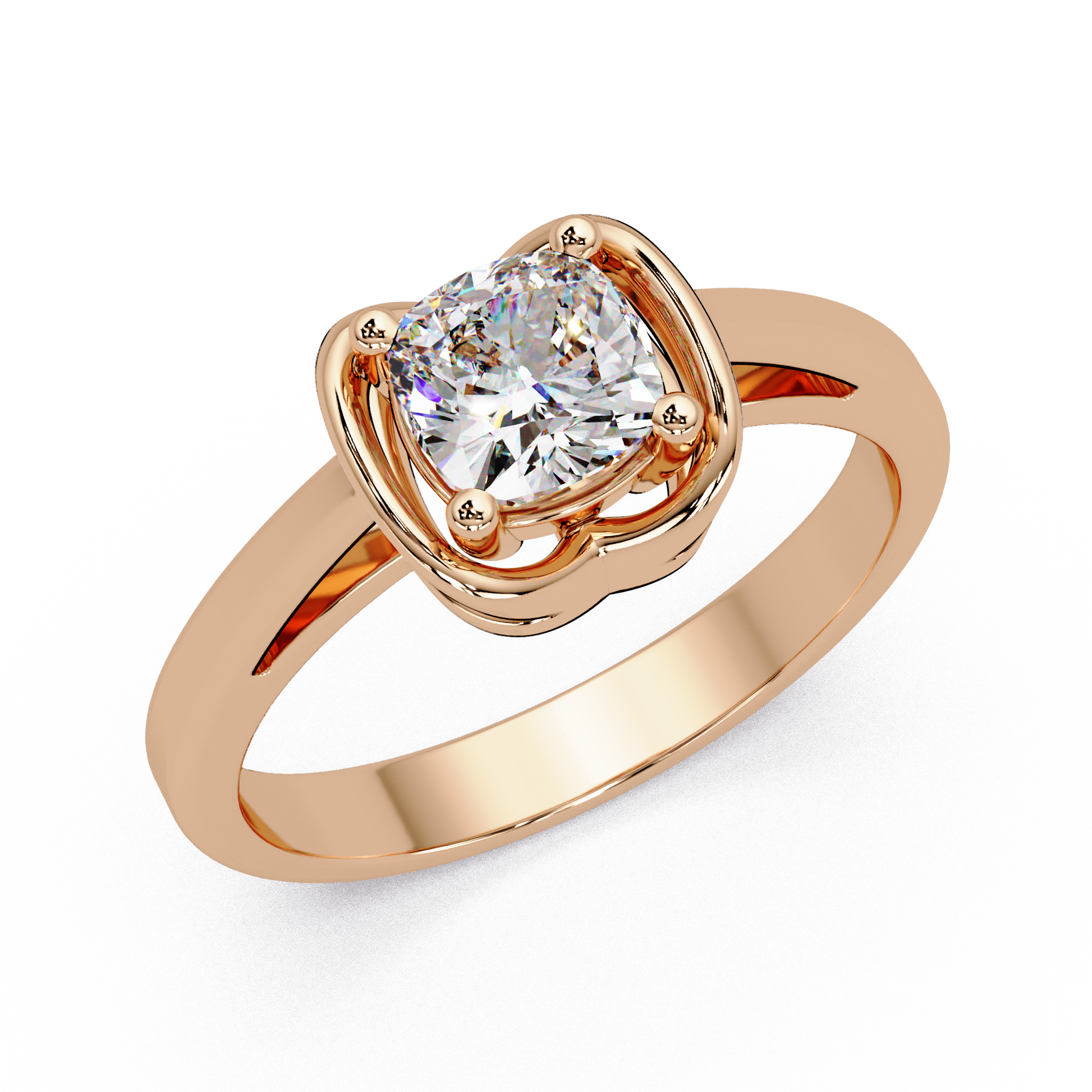 Cushion Cut Lab Grown Diamond Solitaire Ring