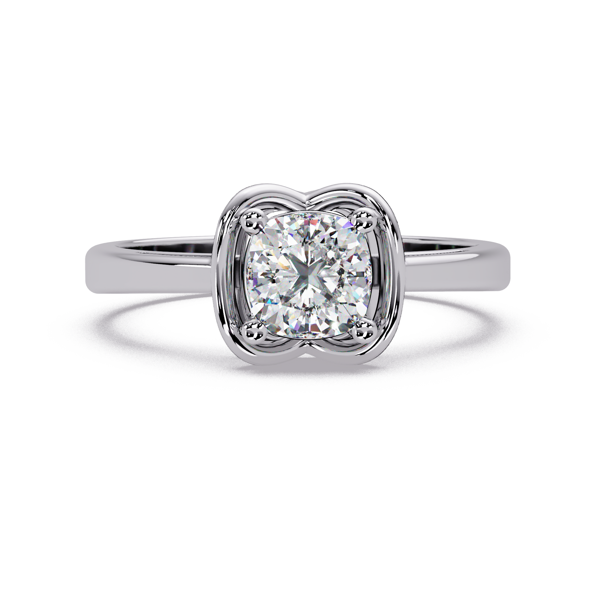 Cushion Cut Lab Grown Diamond Solitaire Ring