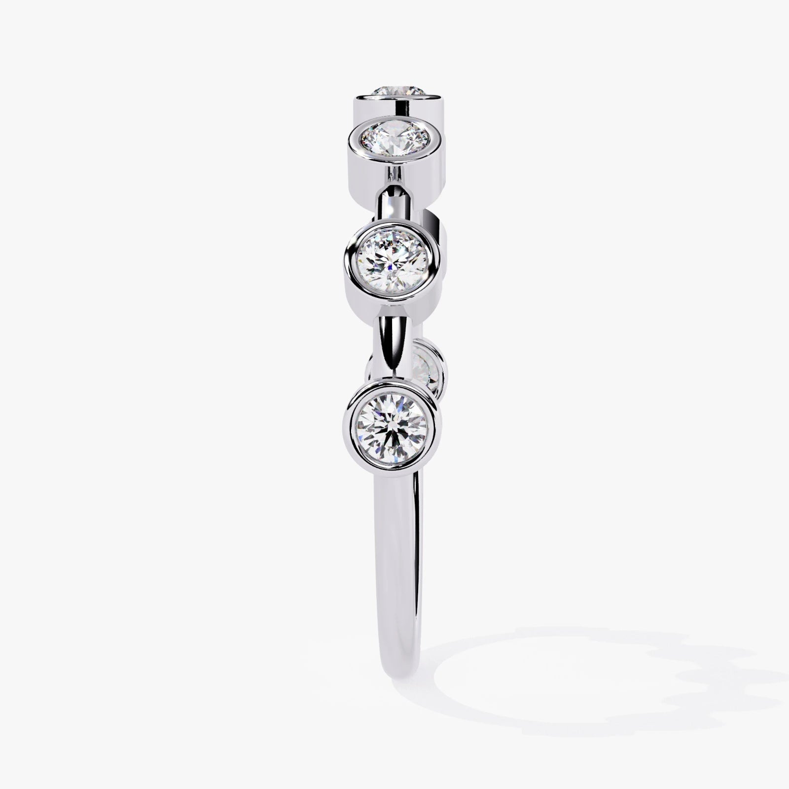 Lab-Grown Diamond Bezel-Set Wedding Band