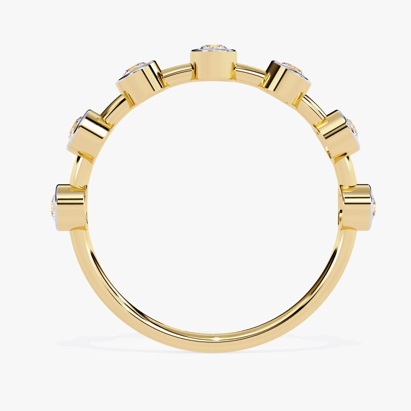 Lab-Grown Diamond Bezel-Set Wedding Band