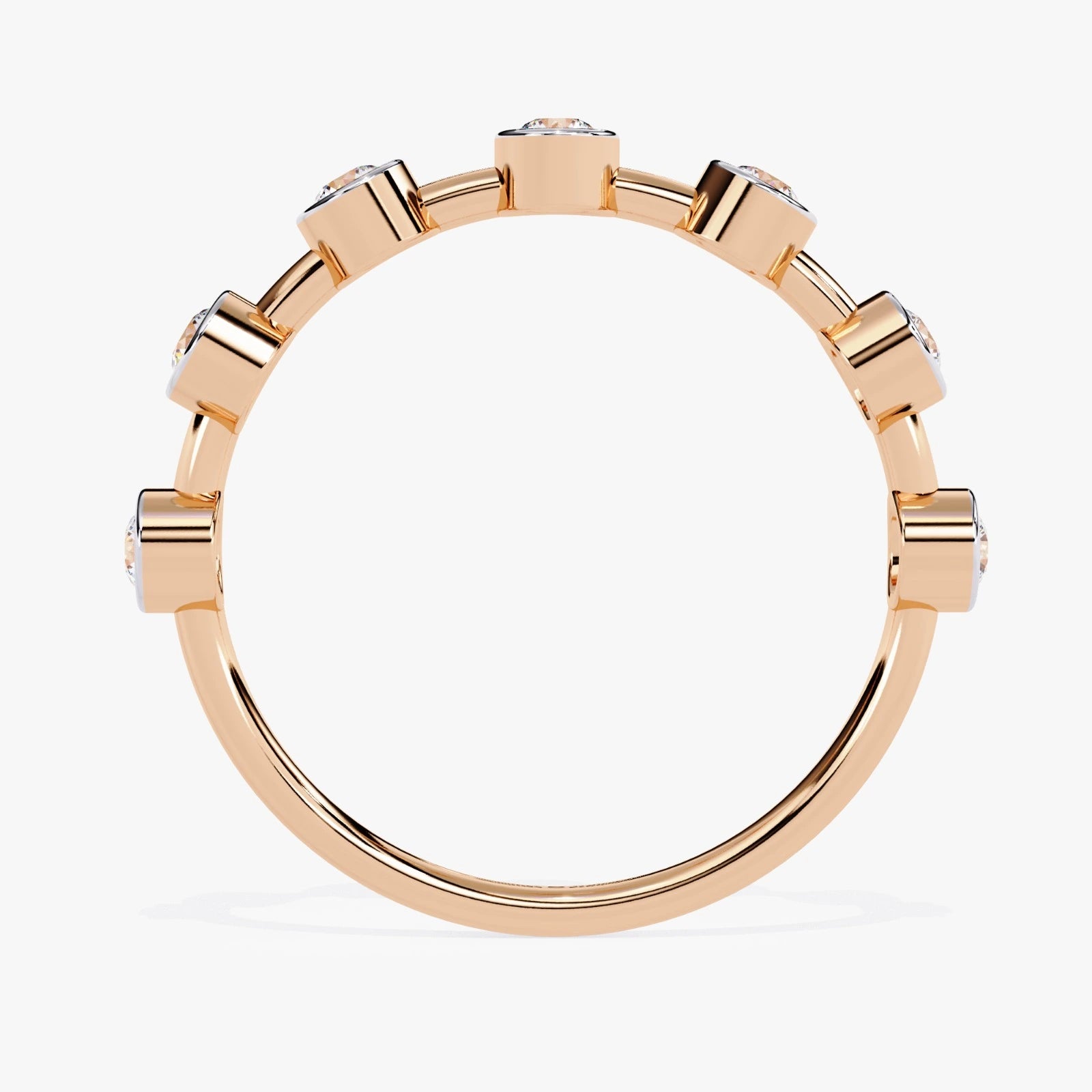 Lab-Grown Diamond Bezel-Set Wedding Band