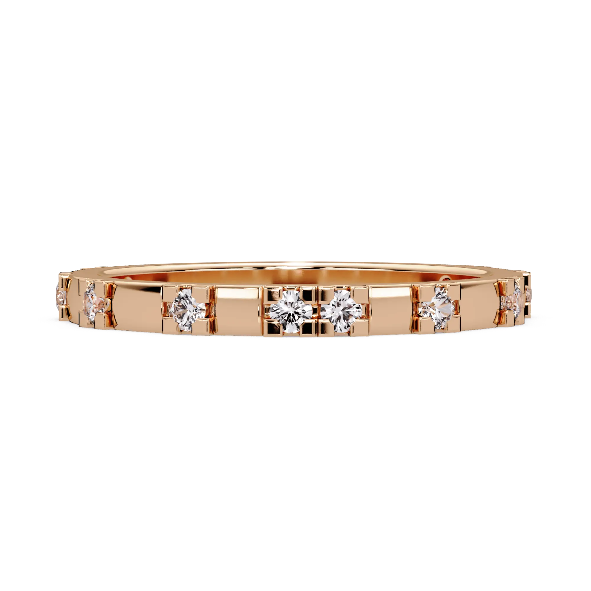 Lab Grown Diamond Wedding Band & Modern Geometric Diamond Stackable Ring