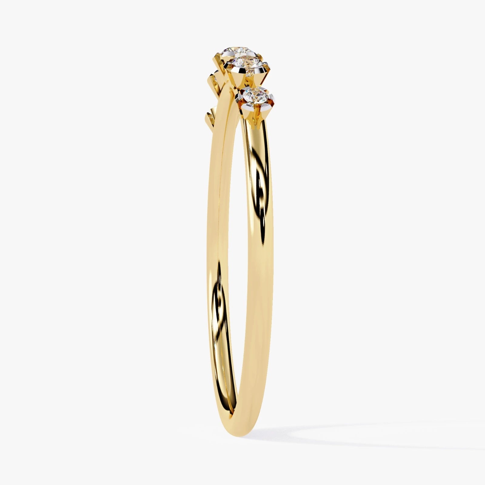 Lab Grown Diamond Wedding Band, Floating Diamond Stackable Band, Half Eternity Anniversary Gift