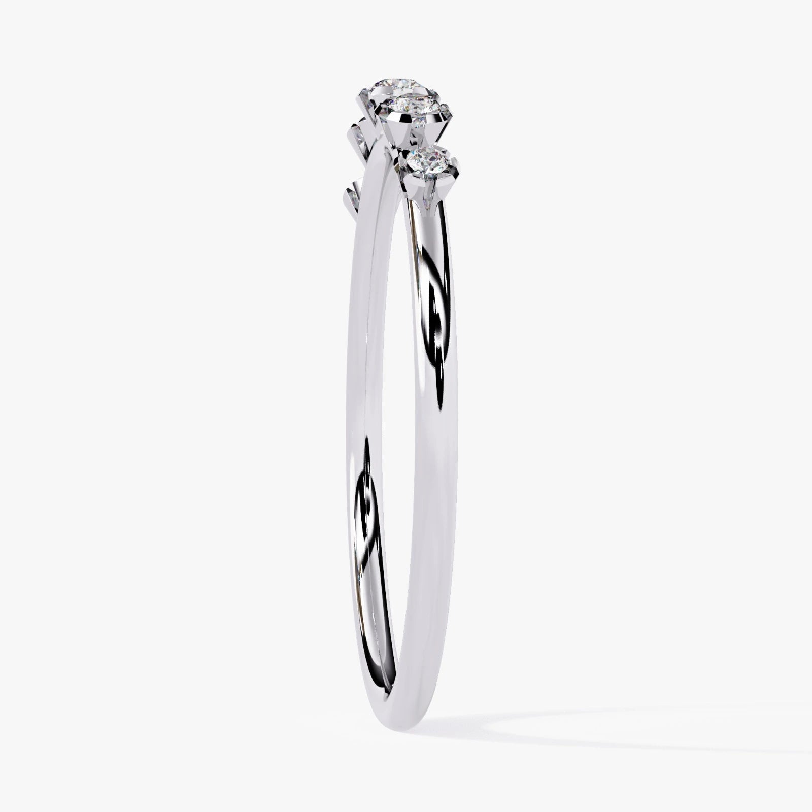 Lab Grown Diamond Wedding Band, Floating Diamond Stackable Band, Half Eternity Anniversary Gift