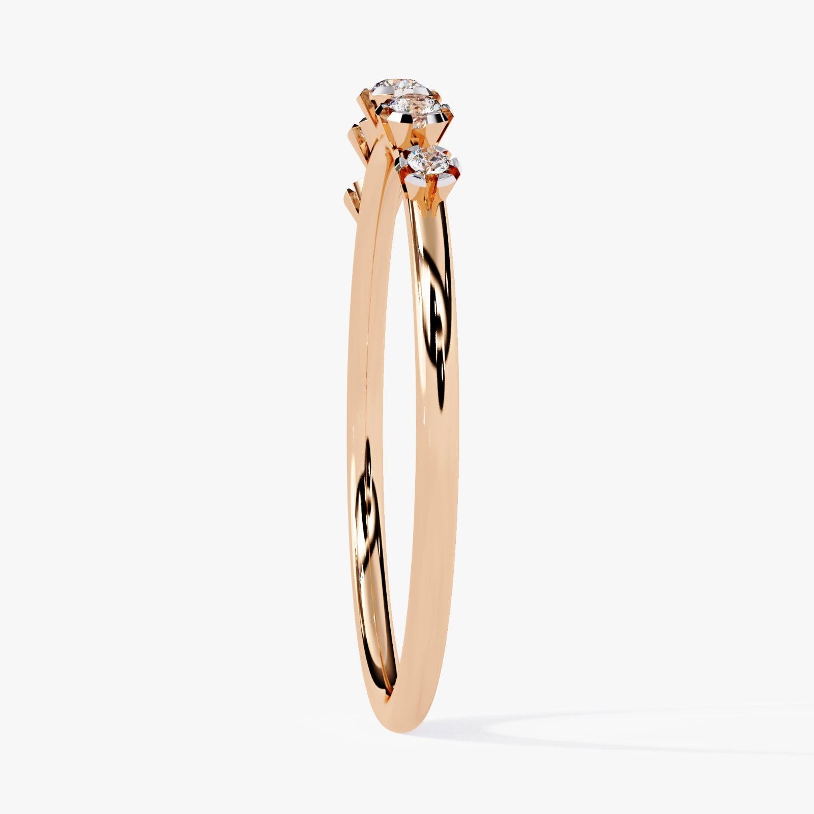 Lab Grown Diamond Wedding Band, Floating Diamond Stackable Band, Half Eternity Anniversary Gift