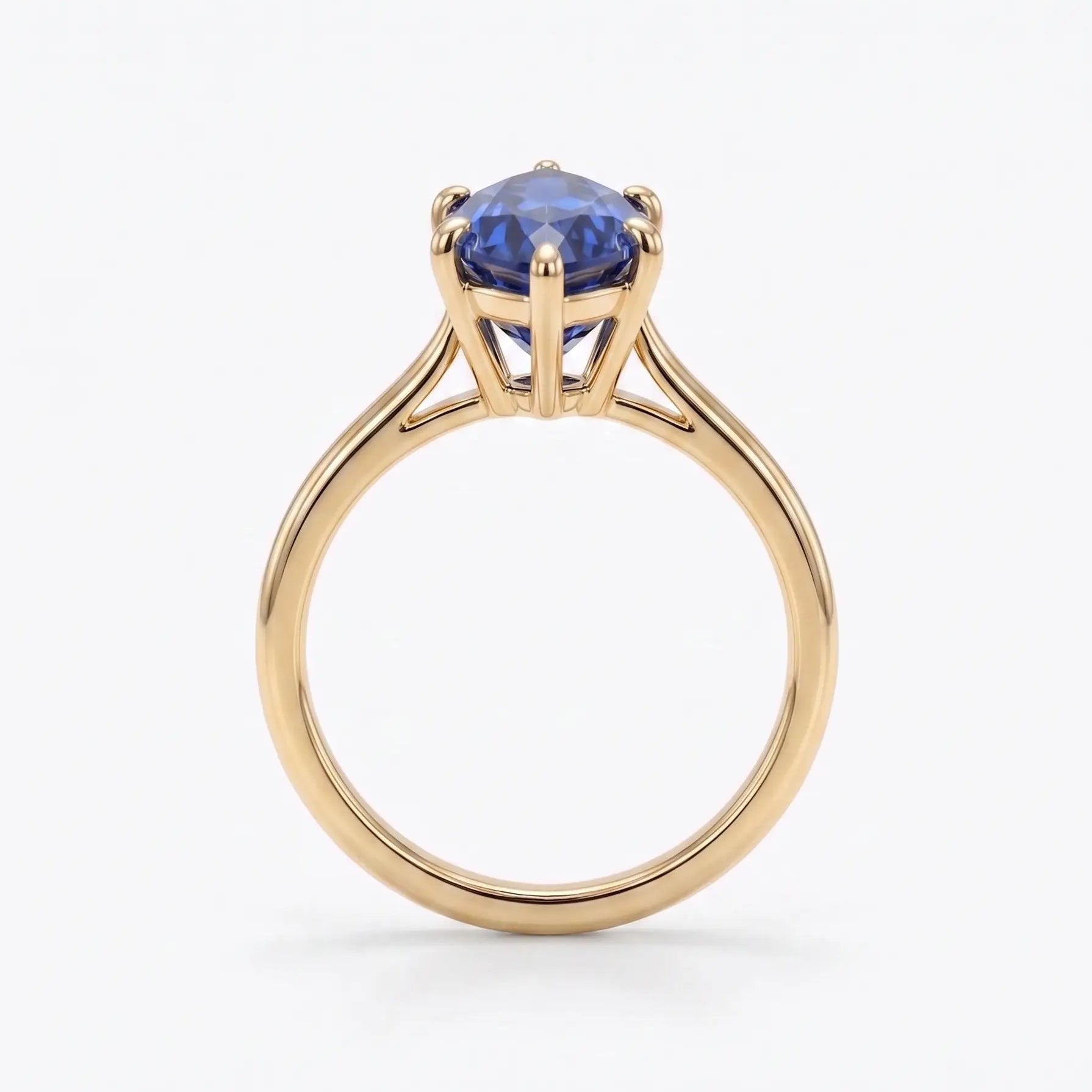 Marquise Blue Sapphire Solitaire Ring Engagement Ring  Unique Bridal Jewellery