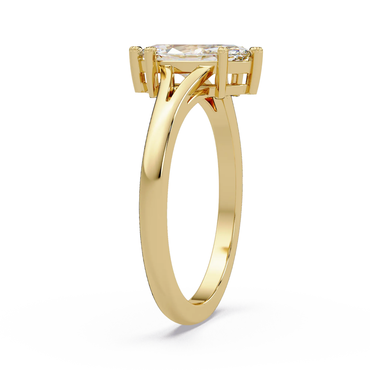 Marquise Cut Lab Grown Diamond Solitaire Engagement Ring, Classic Minimalist Bridal Ring, Unique Promise Ring