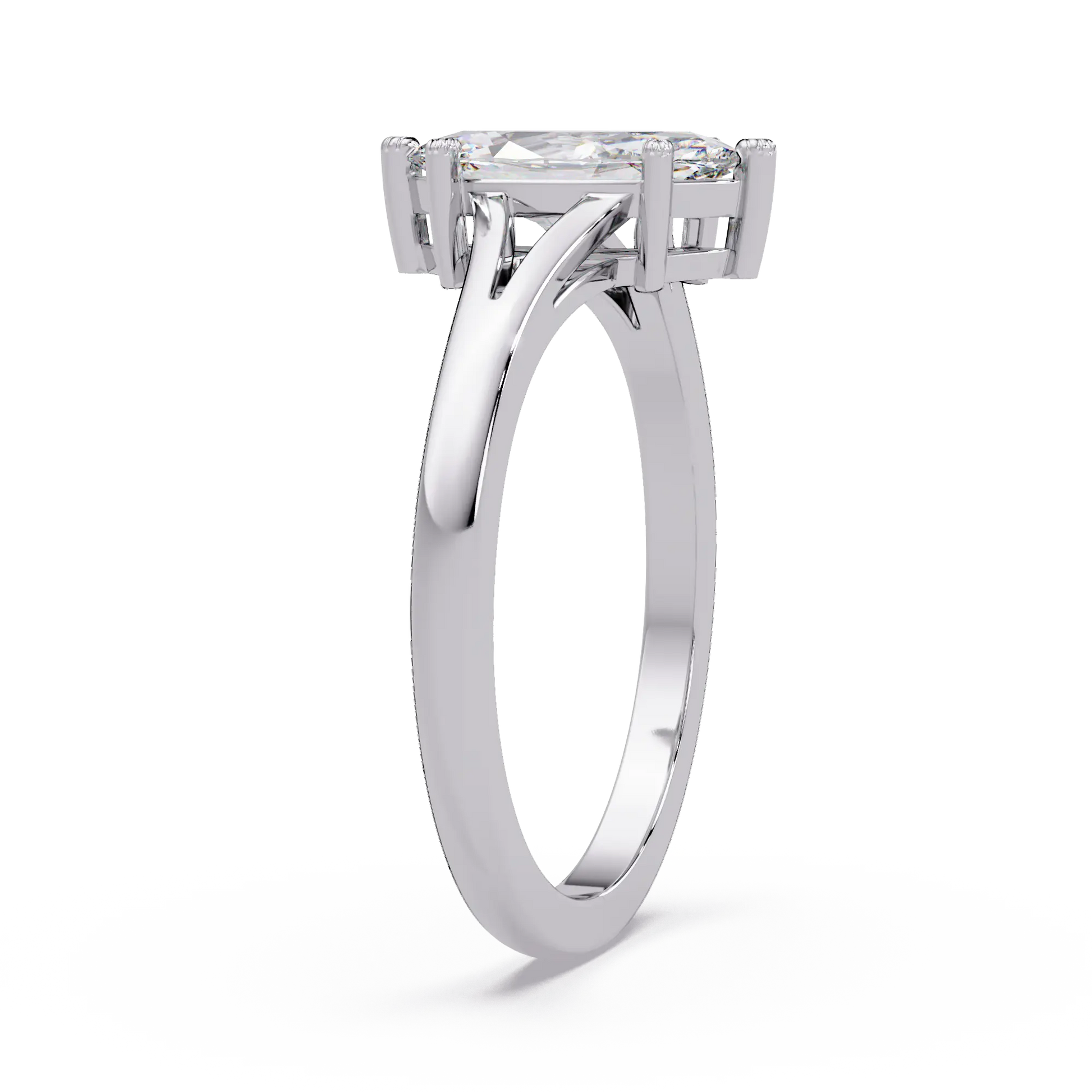 Marquise Cut Lab Grown Diamond Solitaire Engagement Ring, Classic Minimalist Bridal Ring, Unique Promise Ring