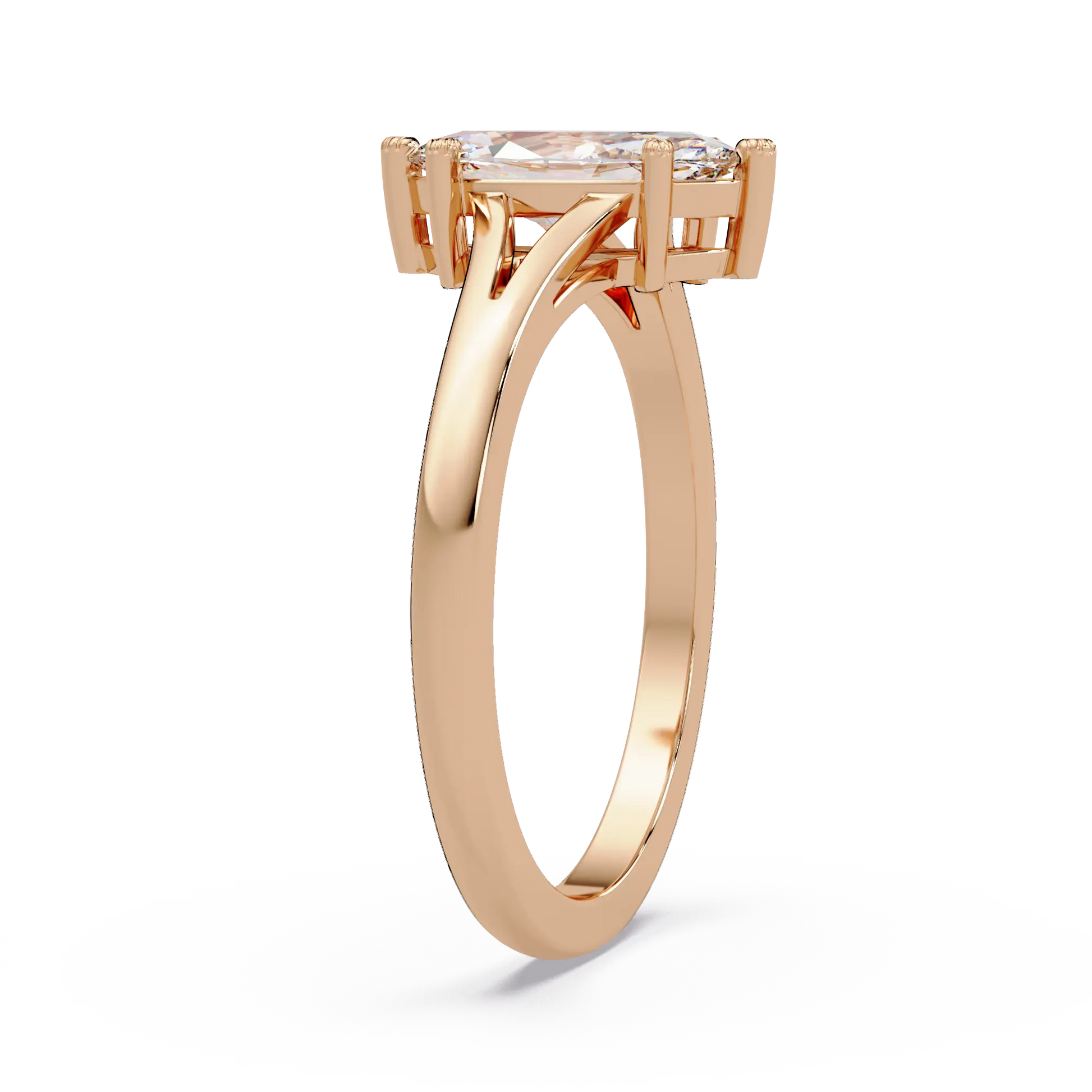 Marquise Cut Lab Grown Diamond Solitaire Engagement Ring, Classic Minimalist Bridal Ring, Unique Promise Ring
