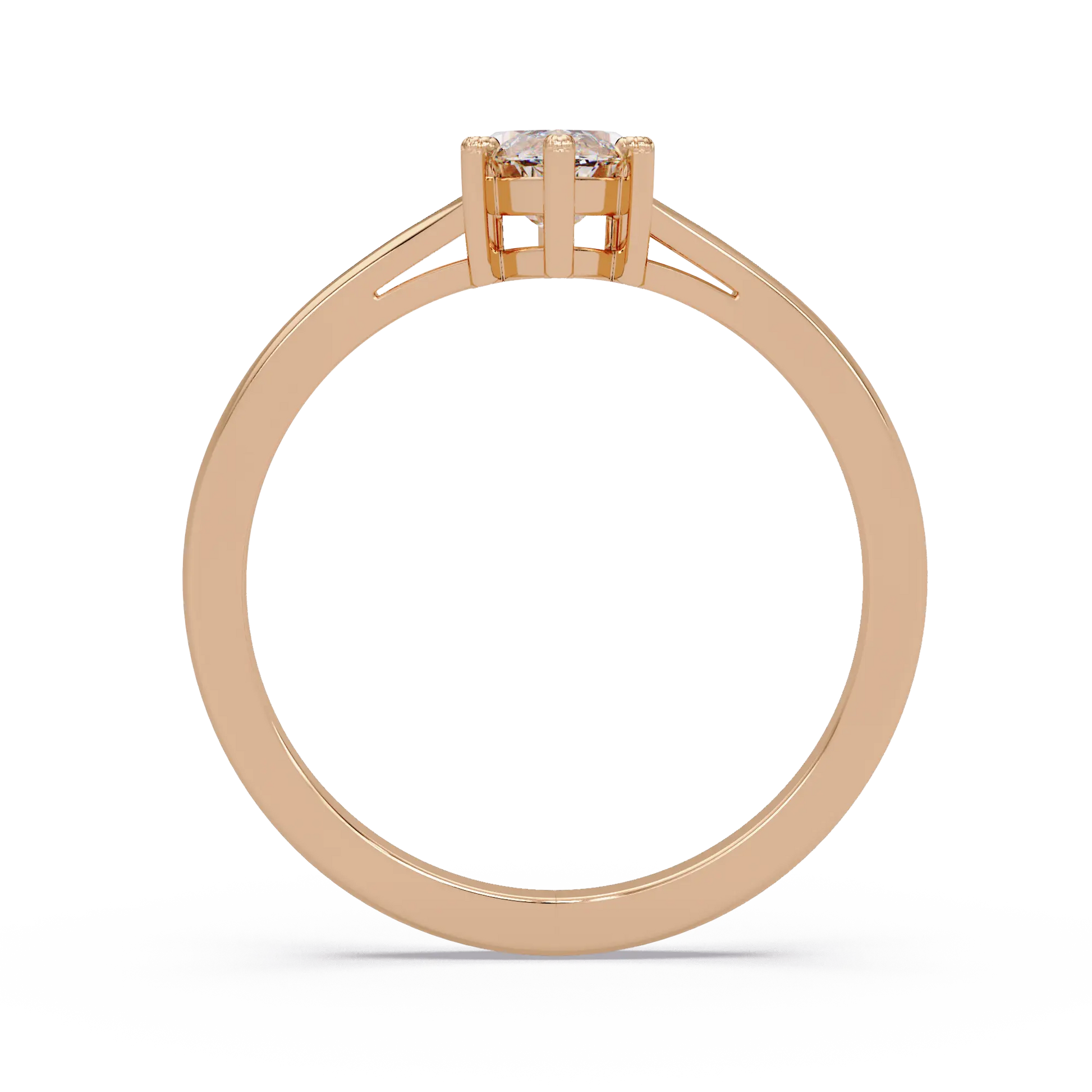 Marquise Cut Lab Grown Diamond Solitaire Engagement Ring, Classic Minimalist Bridal Ring, Unique Promise Ring