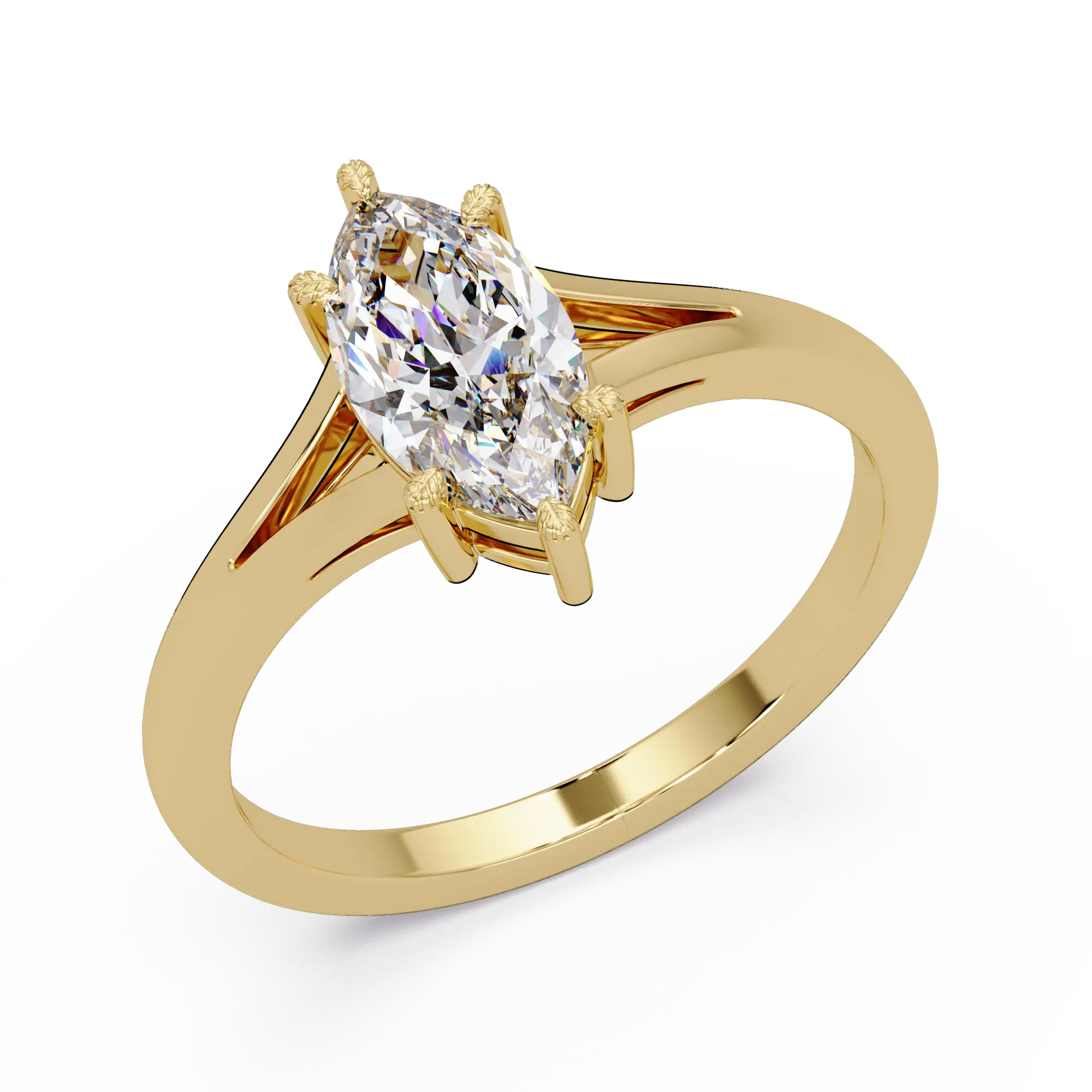 Marquise Cut Lab Grown Diamond Solitaire Engagement Ring, Classic Minimalist Bridal Ring, Unique Promise Ring