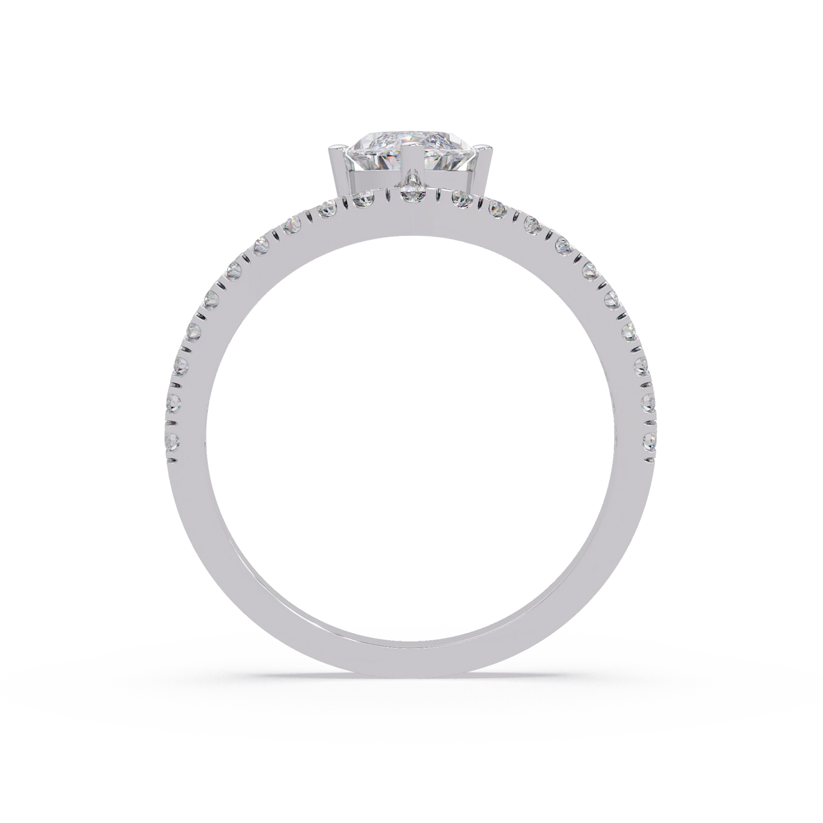 Marquise Cut Lab Grown Diamond Chevron Engagement Ring Rose Gold V Shaped Pavé Bridal Ring