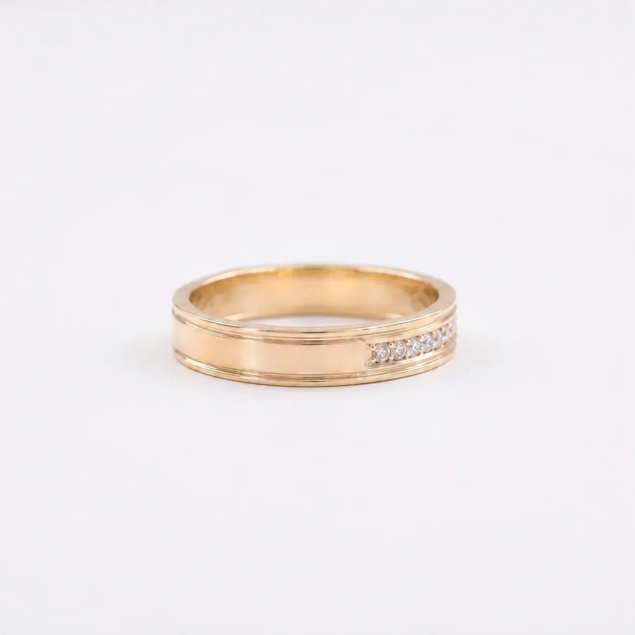 Men's Moissanite Wedding Band Channel Set Moissanite Ring Classic Gold Wedding Ring for Men