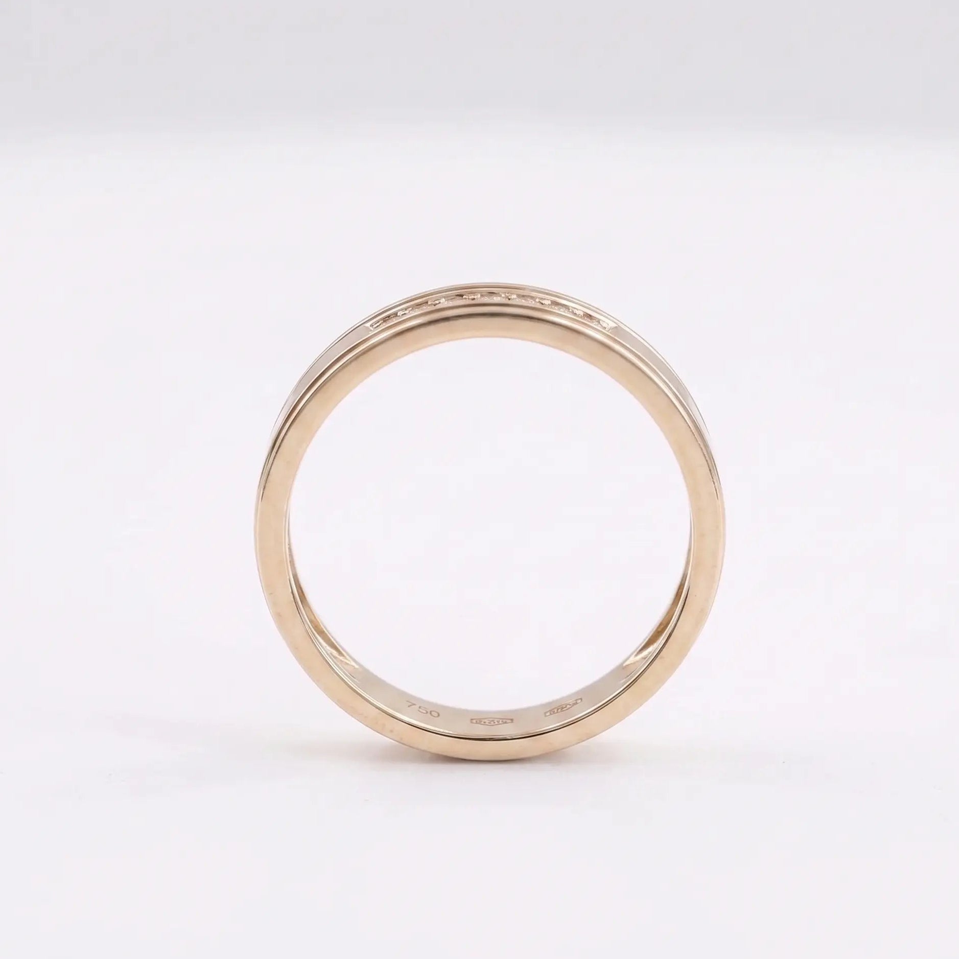 Men's Moissanite Wedding Band Channel Set Moissanite Ring Classic Gold Wedding Ring for Men