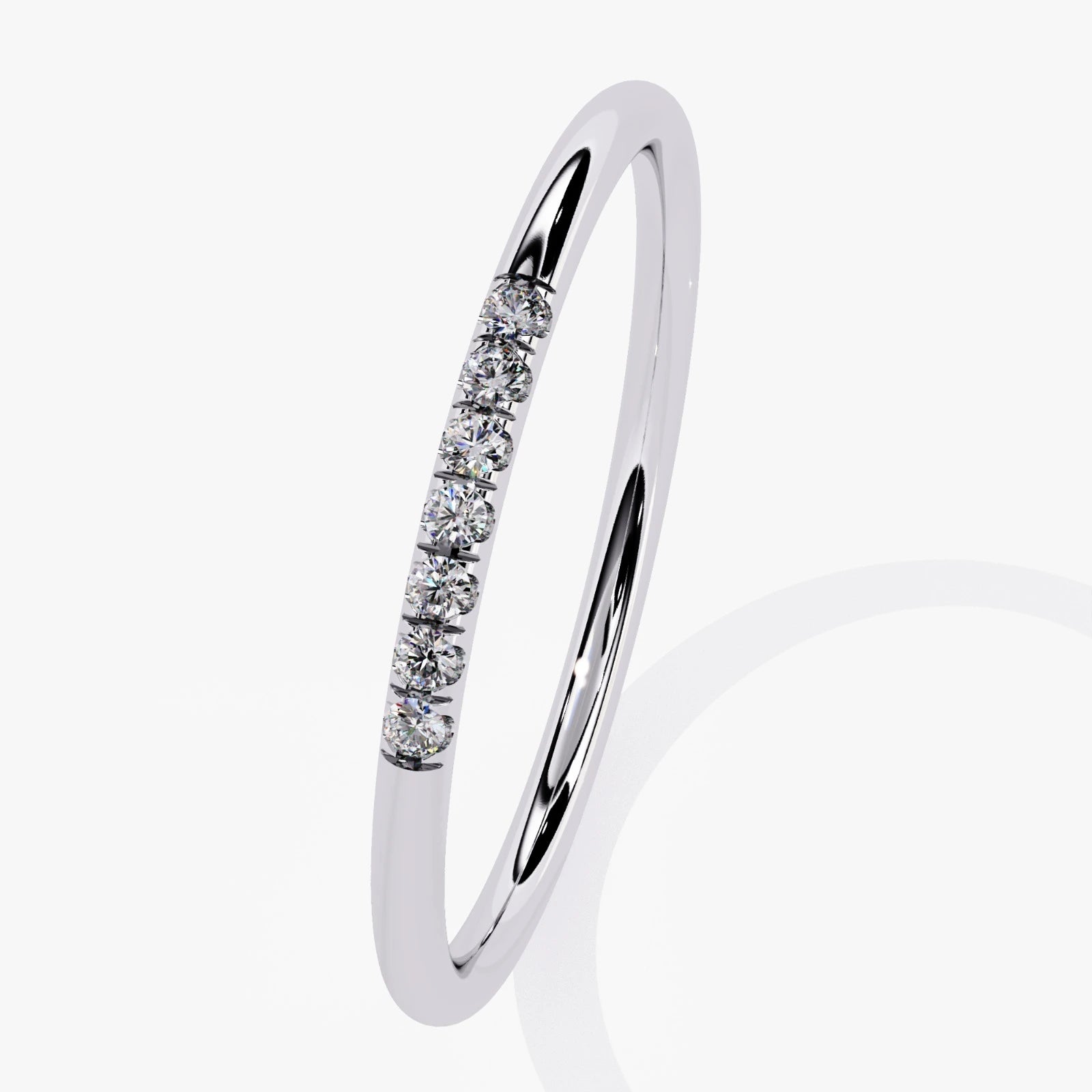 Minimalist Round Cut Lab Grown Diamond Wedding Ring Flush Set Anniversary Band