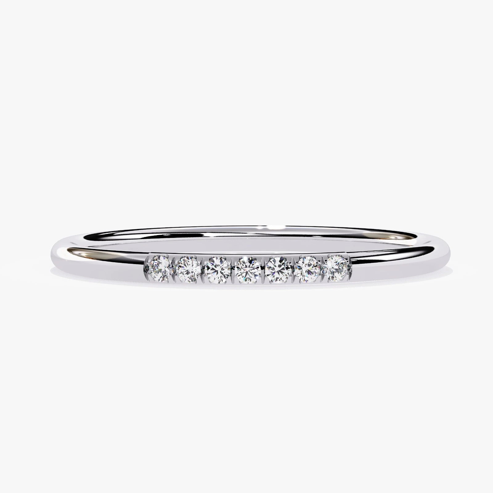 Minimalist Round Cut Lab Grown Diamond Wedding Ring Flush Set Anniversary Band