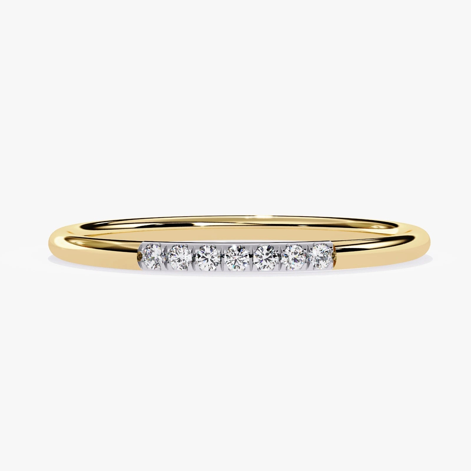 Minimalist Round Cut Lab Grown Diamond Wedding Ring Flush Set Anniversary Band