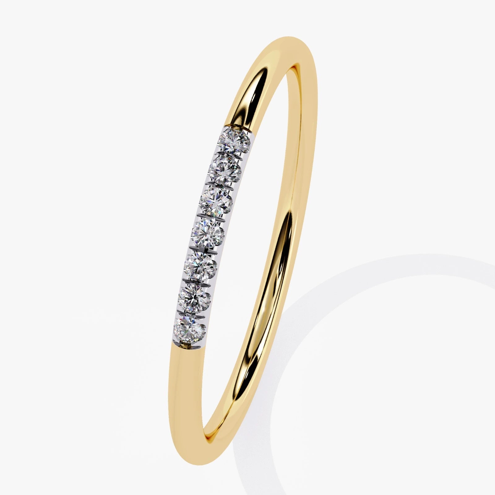 Minimalist Round Cut Lab Grown Diamond Wedding Ring Flush Set Anniversary Band