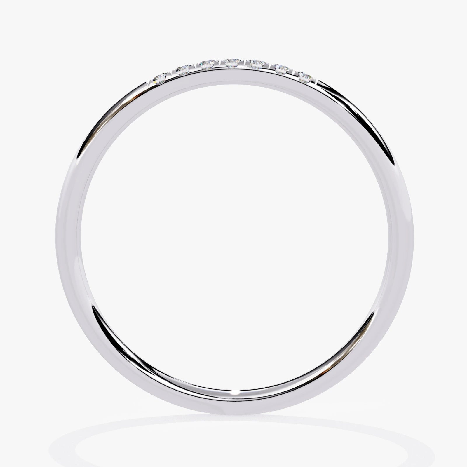 Minimalist Round Cut Lab Grown Diamond Wedding Ring Flush Set Anniversary Band