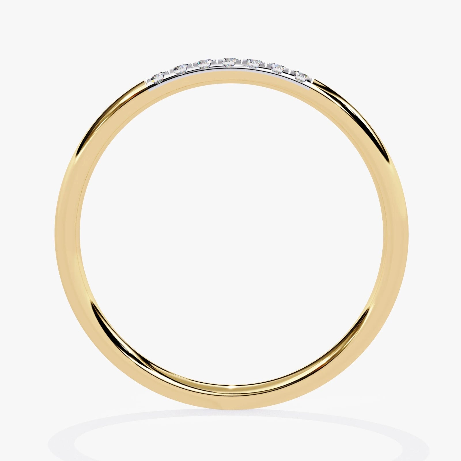 Minimalist Round Cut Lab Grown Diamond Wedding Ring Flush Set Anniversary Band